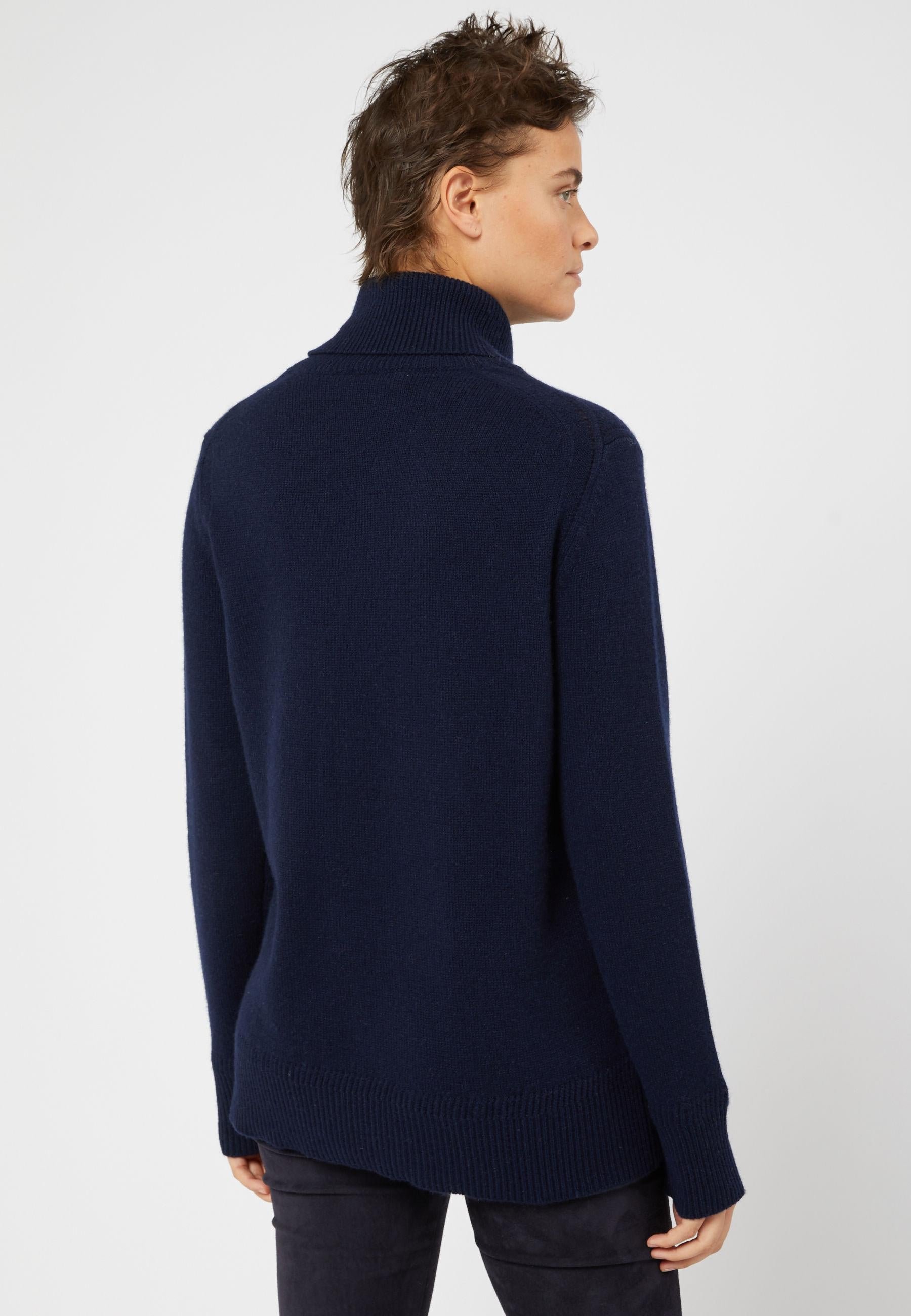 Oversized cashmere turtleneck sweater RODIER Blue