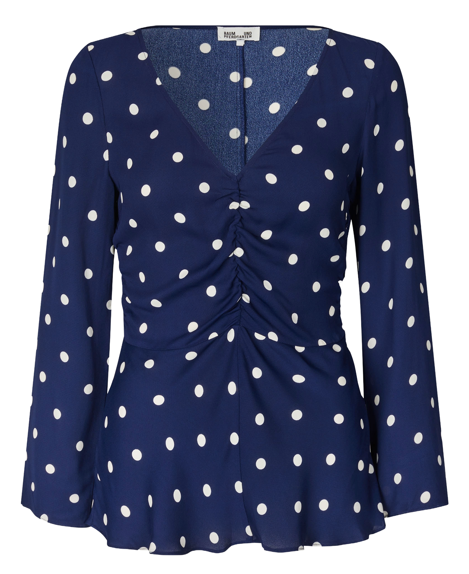 Top cintré froncé à pois BAUM UND PFERDGARTEN Bleu