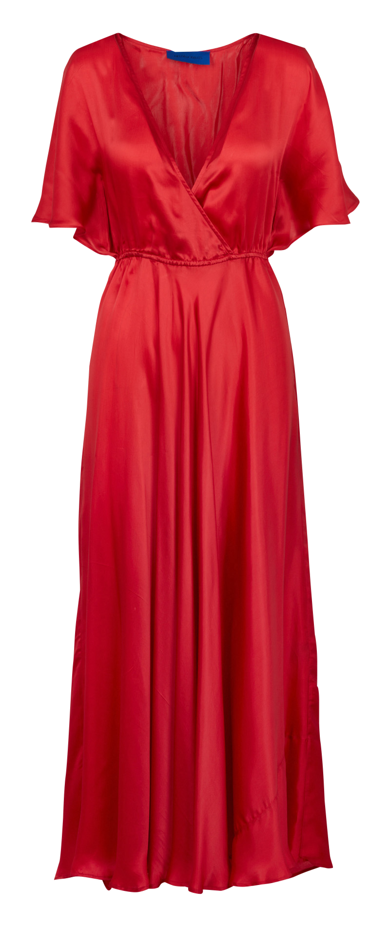 Robe longue satinée col v MES DEMOISELLES Rouge