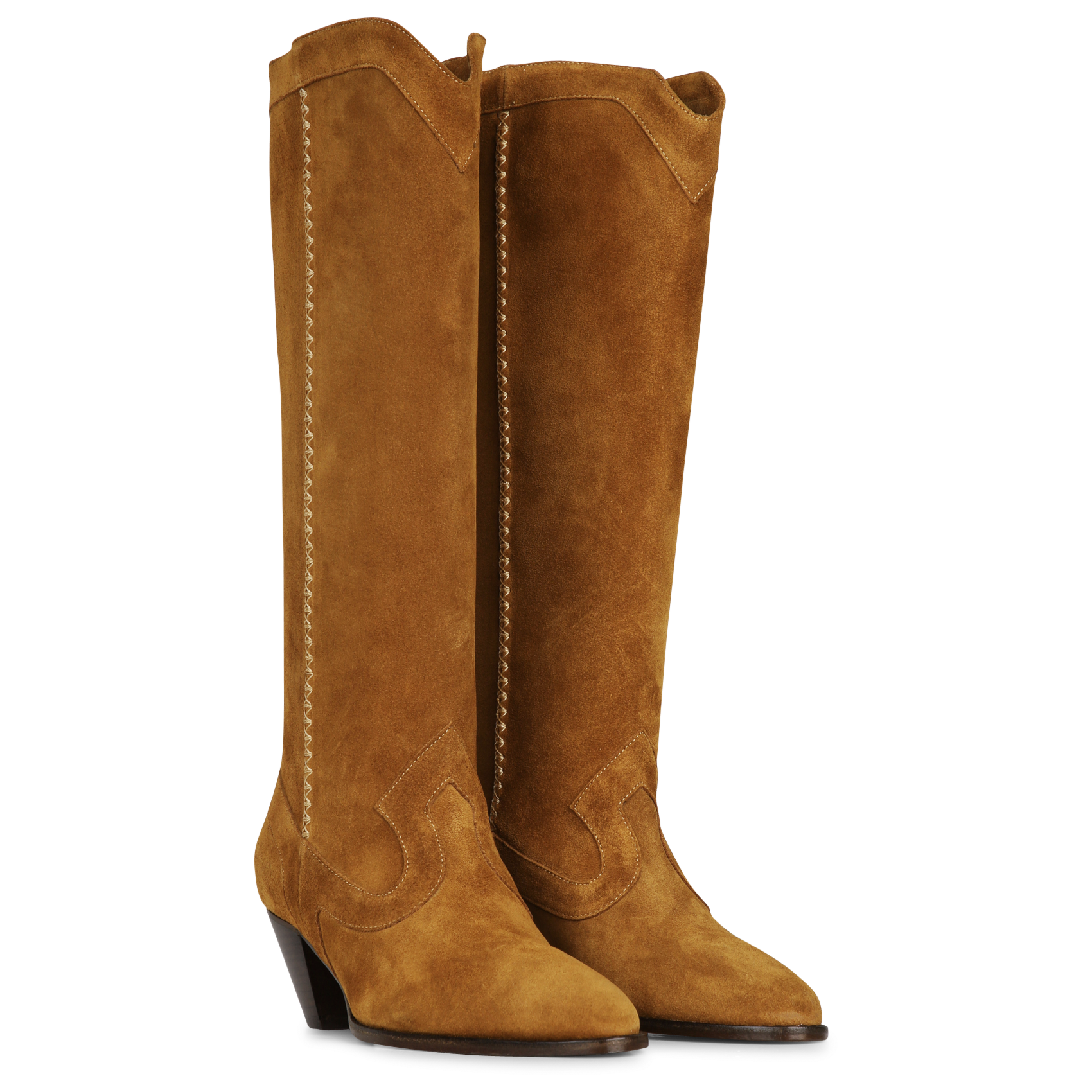 Bottes en cuir velours SOCQUE PARIS Beige