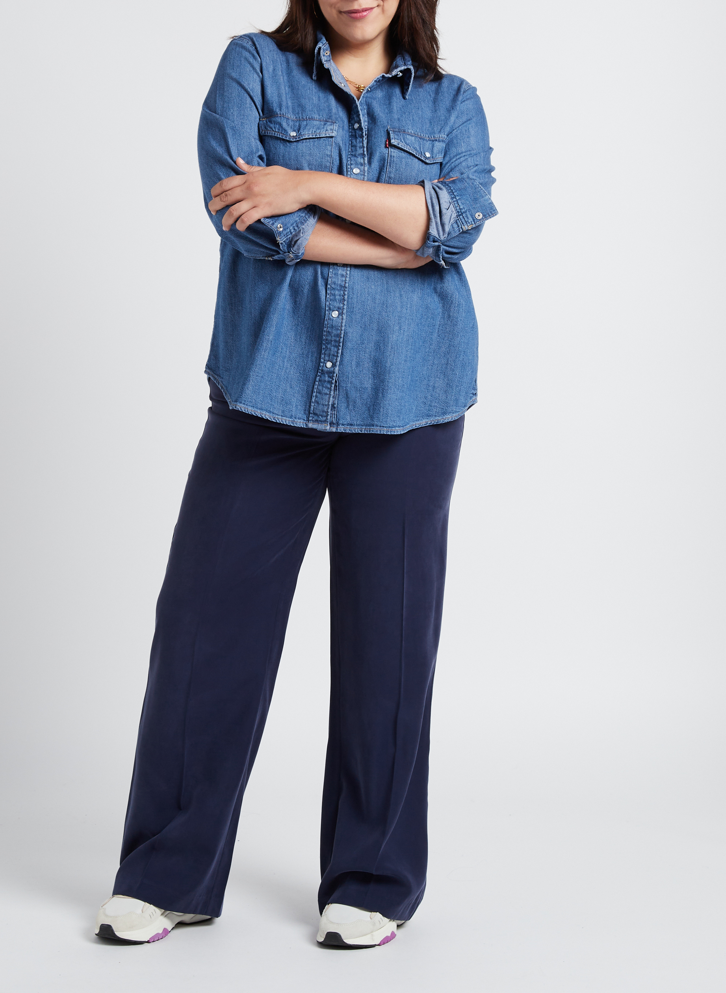 Fließende, gerade geschnittene Hose GINA TRICOT Blau