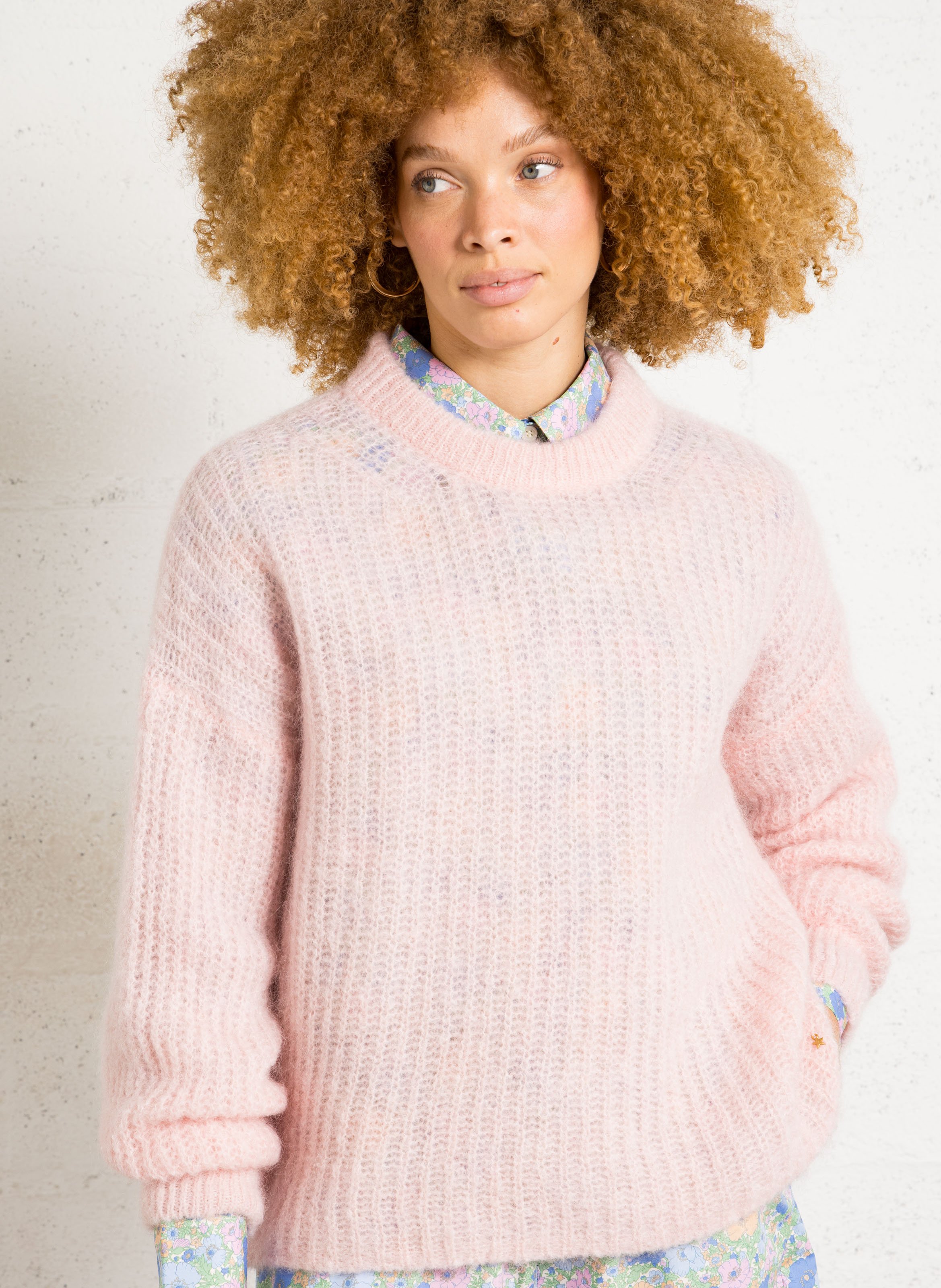 Oversized solid mohair blend sweater DES PETITS HAUTS