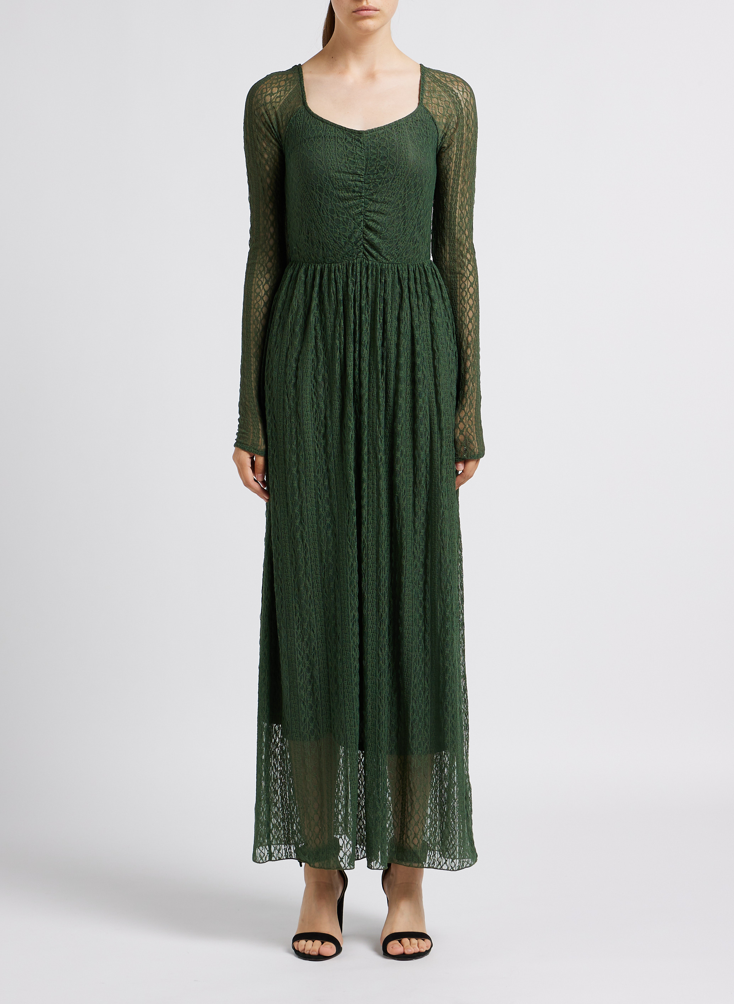 Robe longue corset en dentelle MAX&Co. Vert