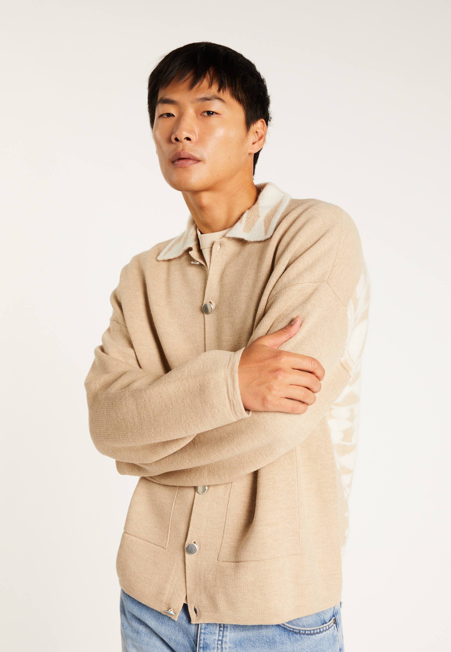 Alpaca and merino wool jacket MAISON MONTAGUT Beige