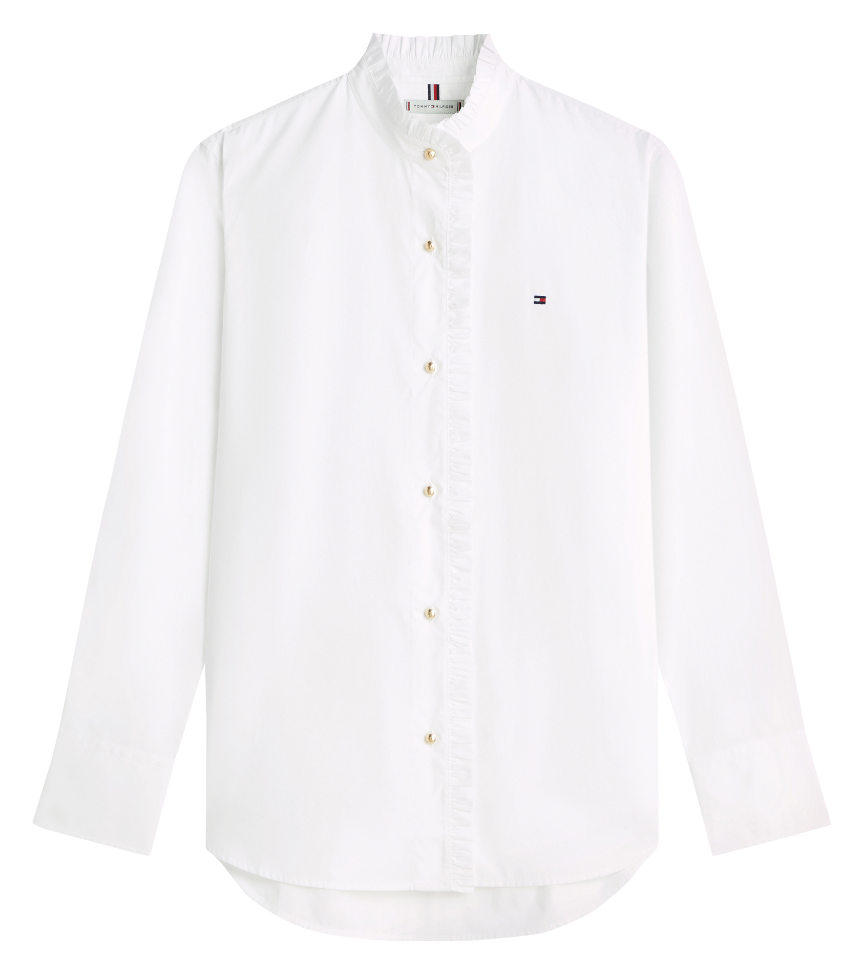 Chemise droite col mao en coton bio TOMMY HILFIGER Blanc