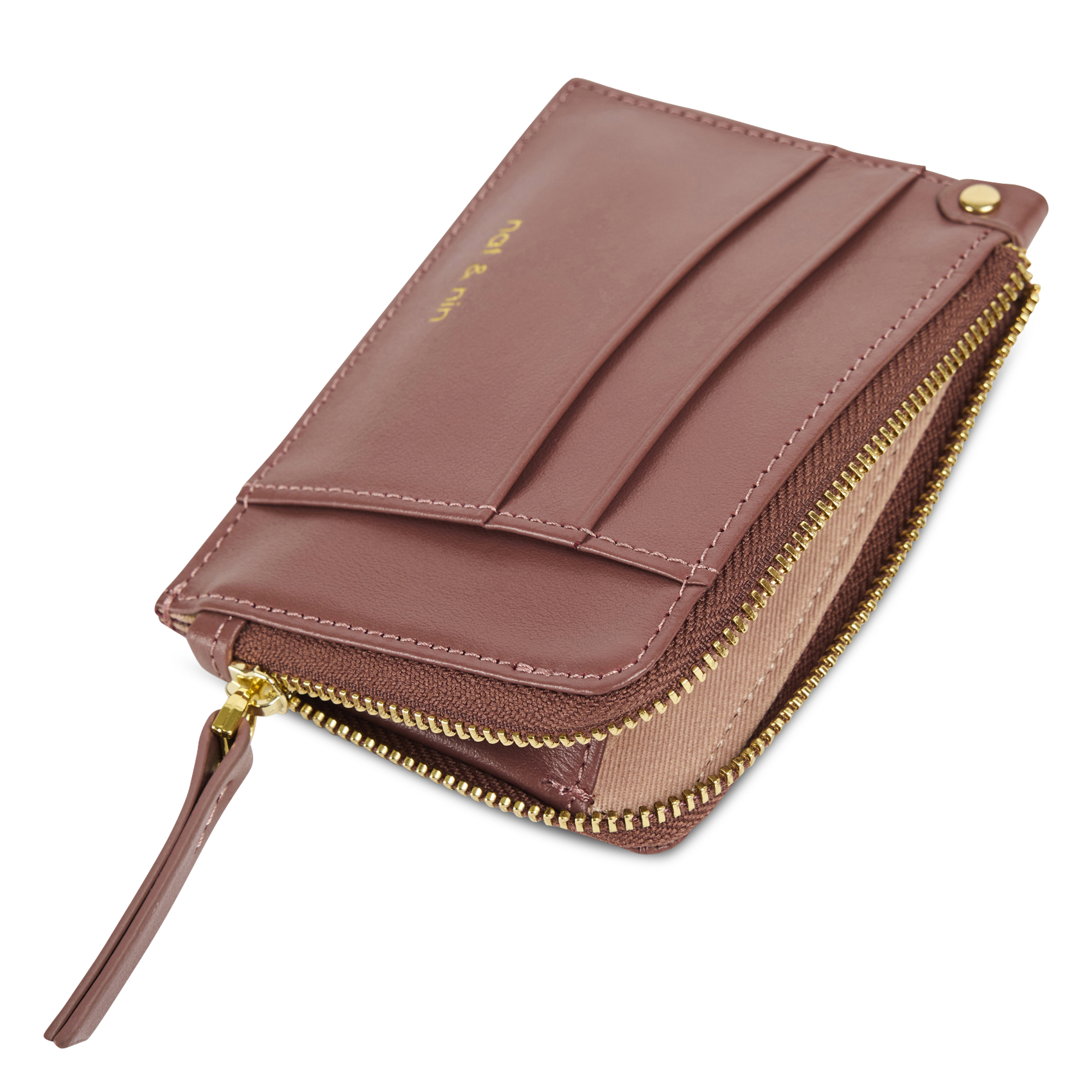 - 100% leer, - 6 kaarthoudersplitten, - 1 centrale zak, - Afmetingen: L10 x H7 cm. NAT & NIN Roze