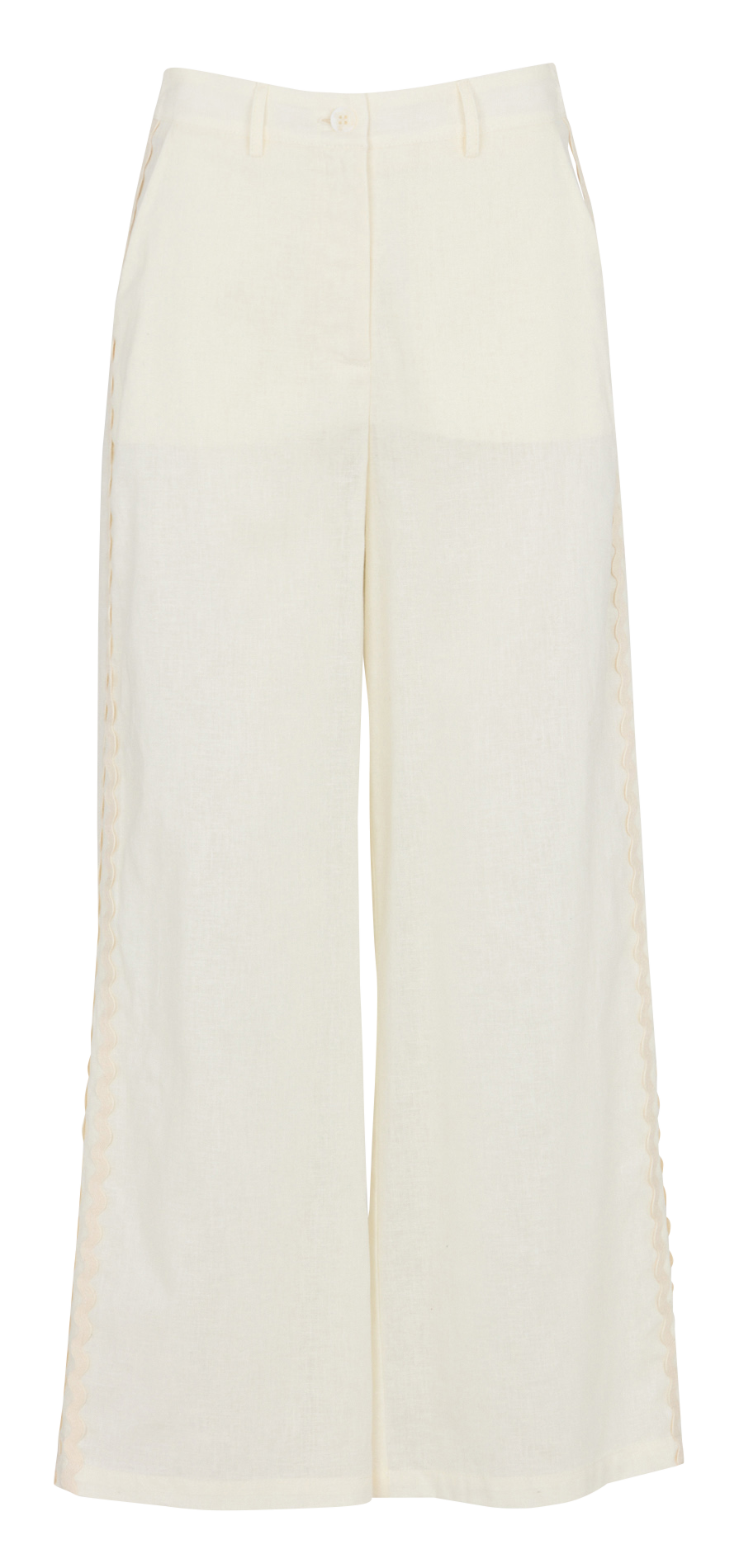 Hose aus Baumwolle und Leinen im weiten Schnitt LA FEE MARABOUTEE Weiss