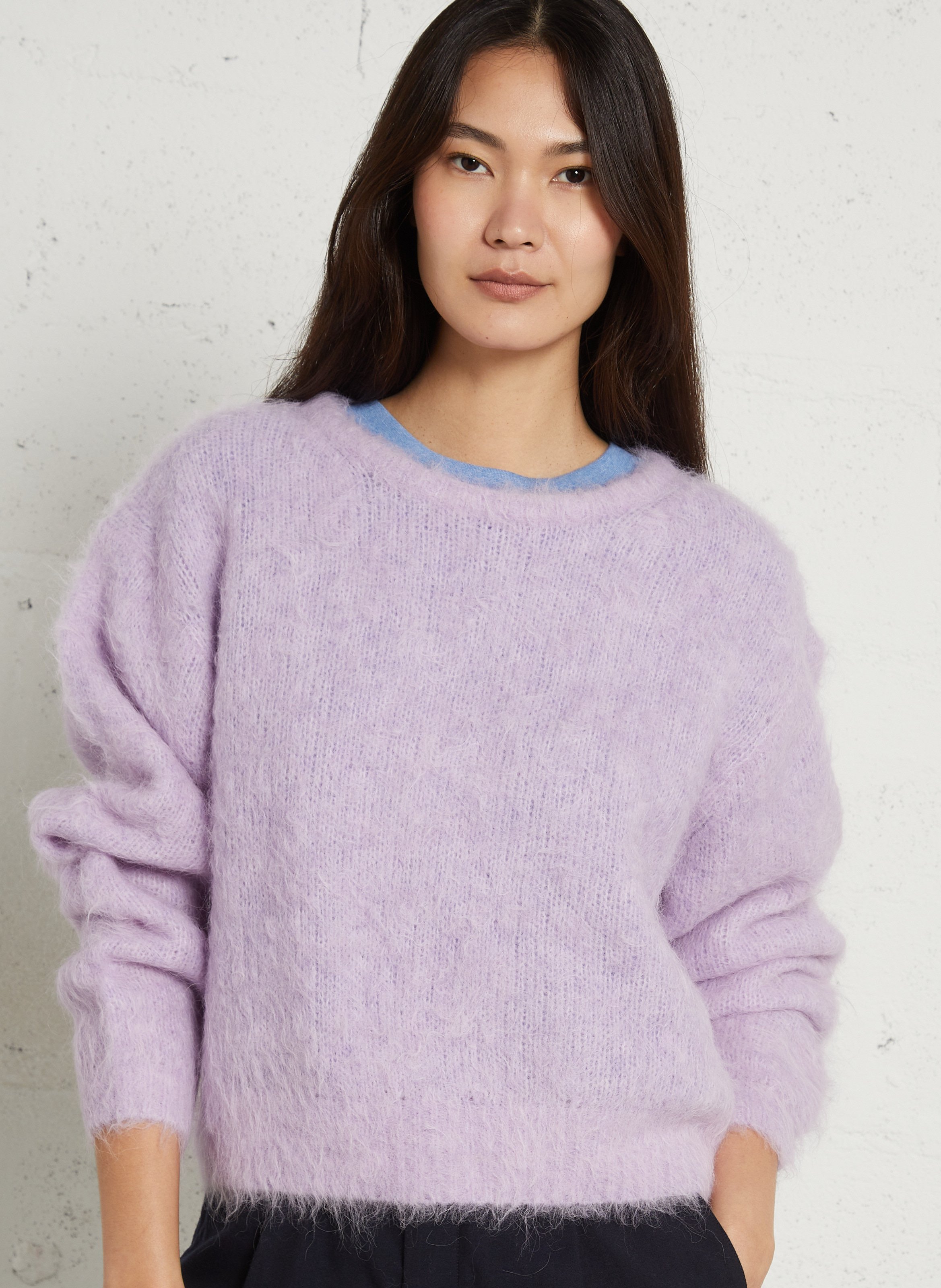 Oversized trui met ronde hals, wolblend AMERICAN VINTAGE Roze