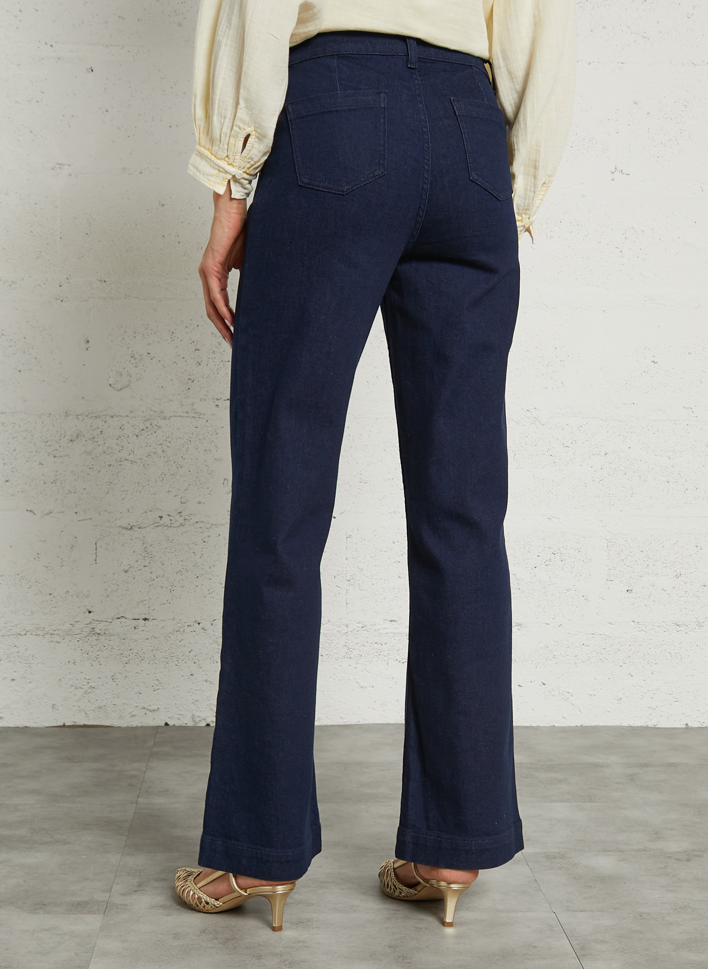 Gerade geschnittene Hose mit mittelhoher Taille in einfarbig MAISON 123 Blau