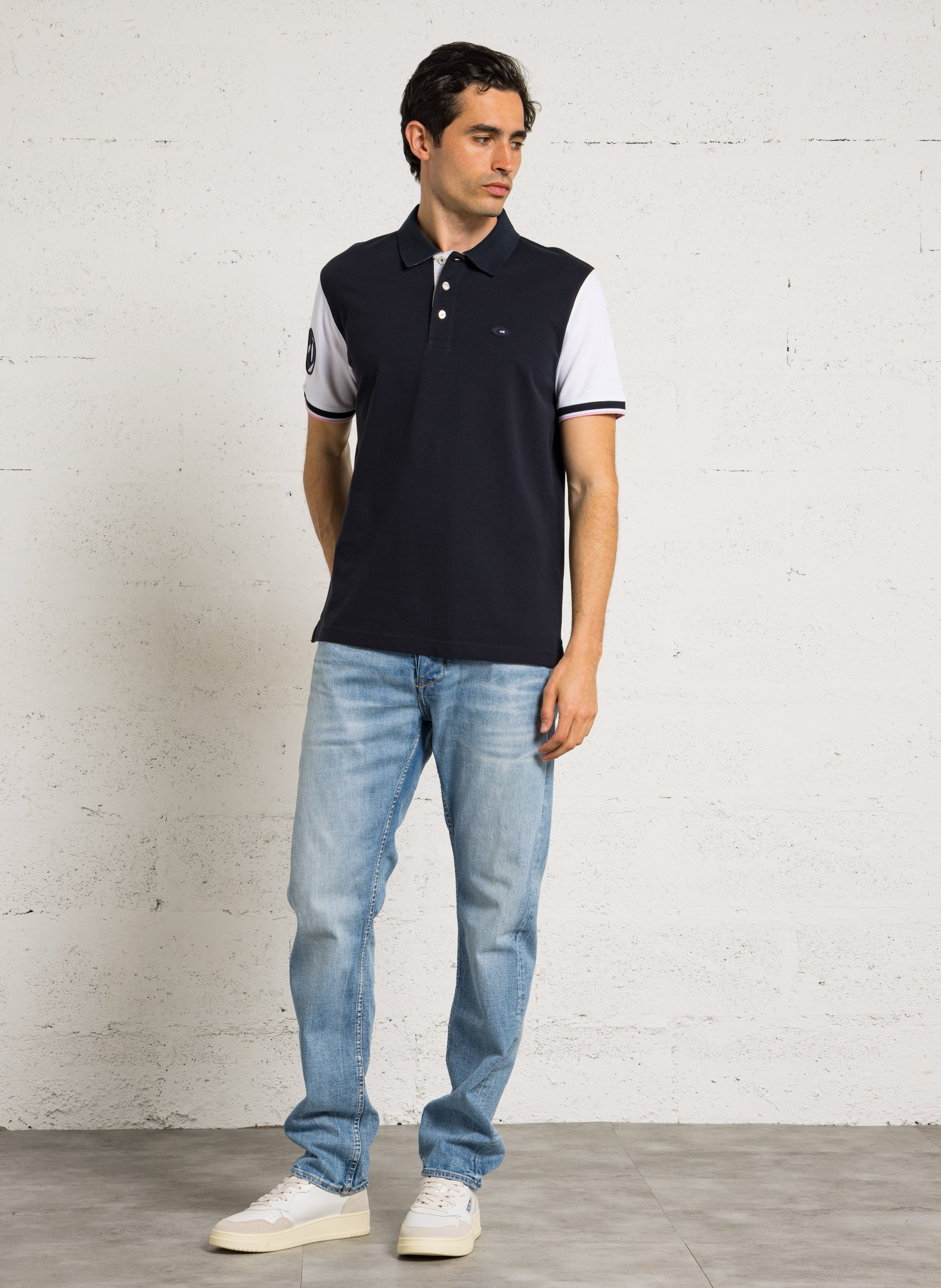 Straight cotton polo shirt EDEN PARK Blue