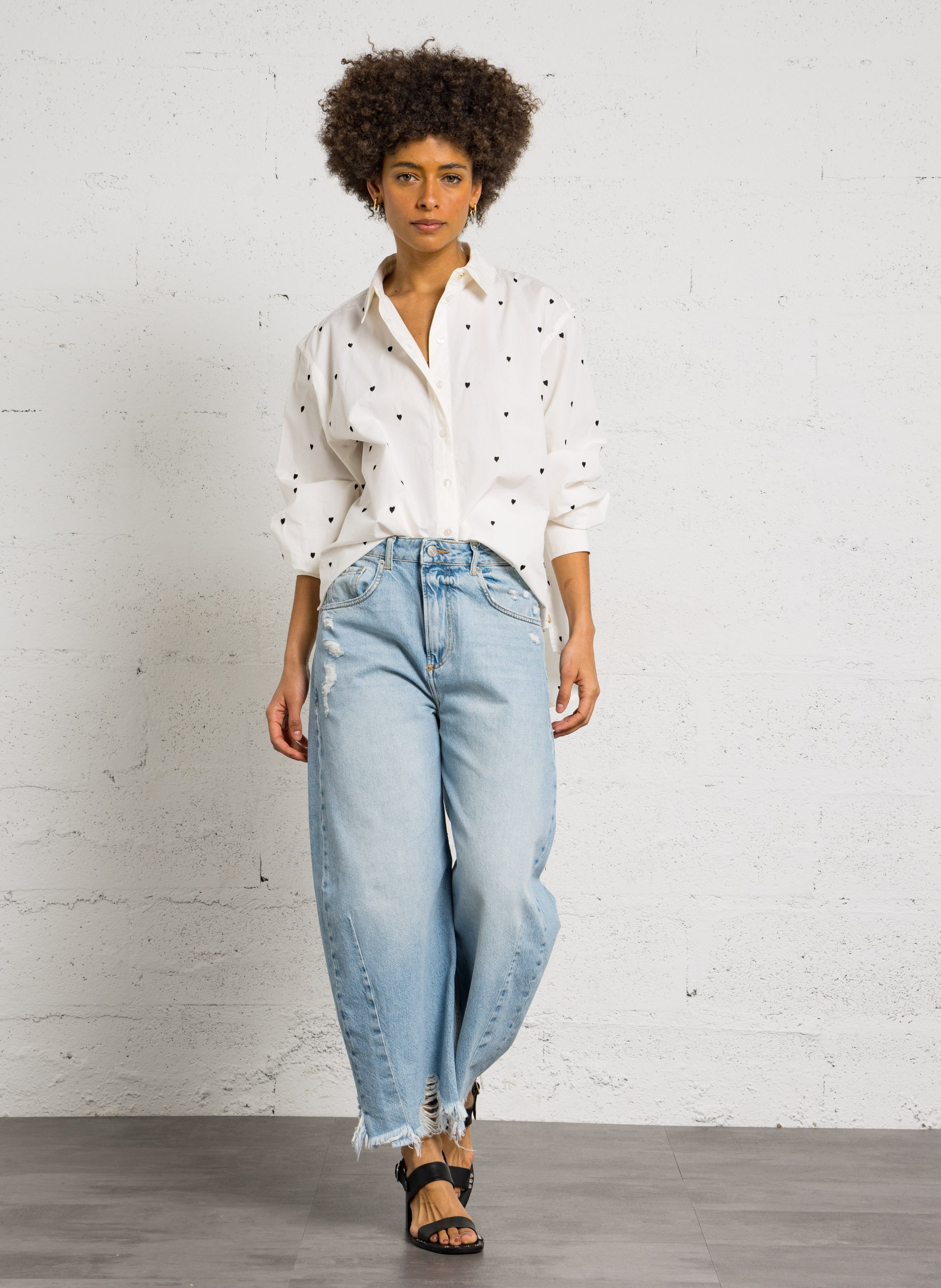 cCamicia a motivi FABIENNE CHAPOT Nero