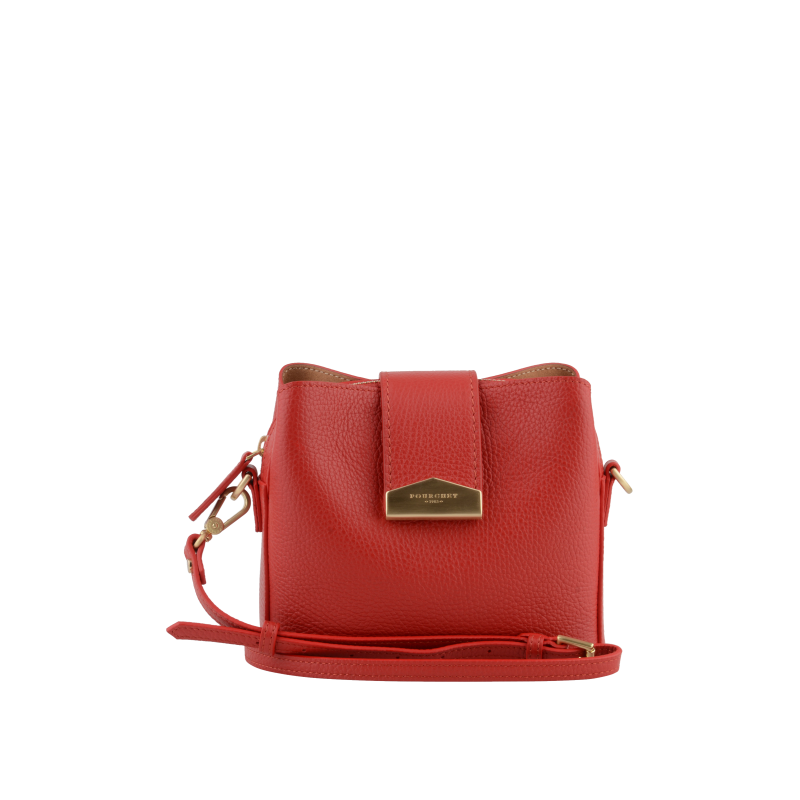 Calfskin leather shoulder bag CAVALCADE Rouge