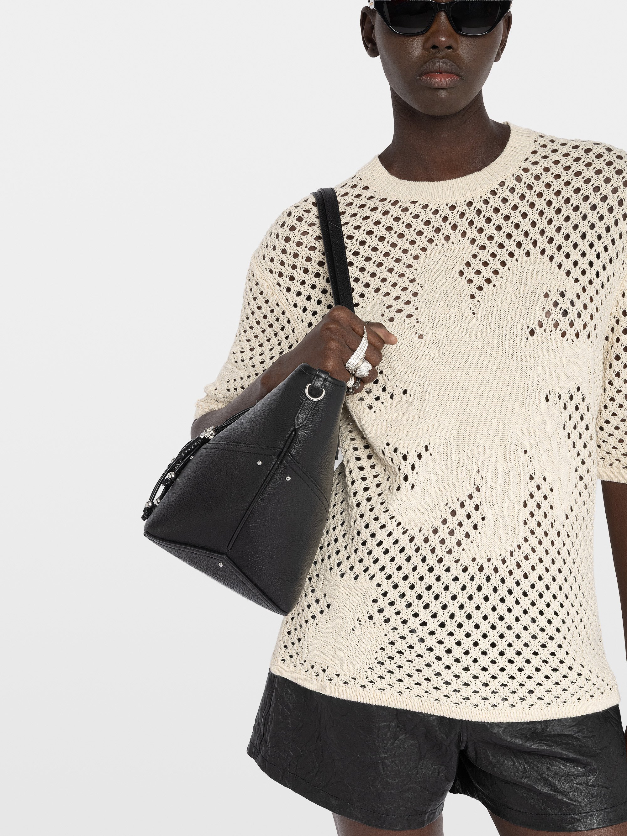 Pull droit col rond en lin et coton mélangé ZADIG&VOLTAIRE Blanc