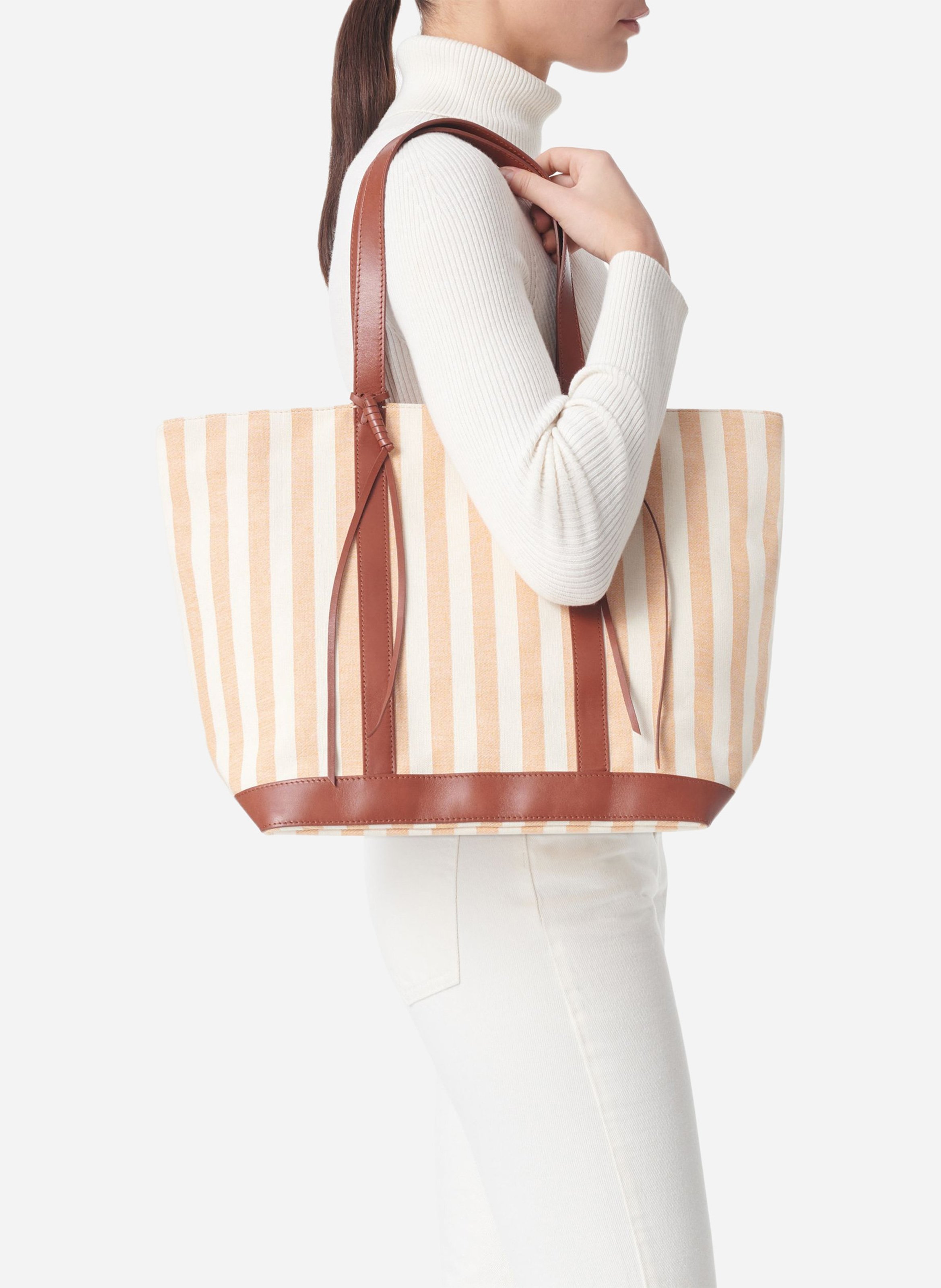 Gestreepte shopper VANESSA BRUNO Geel