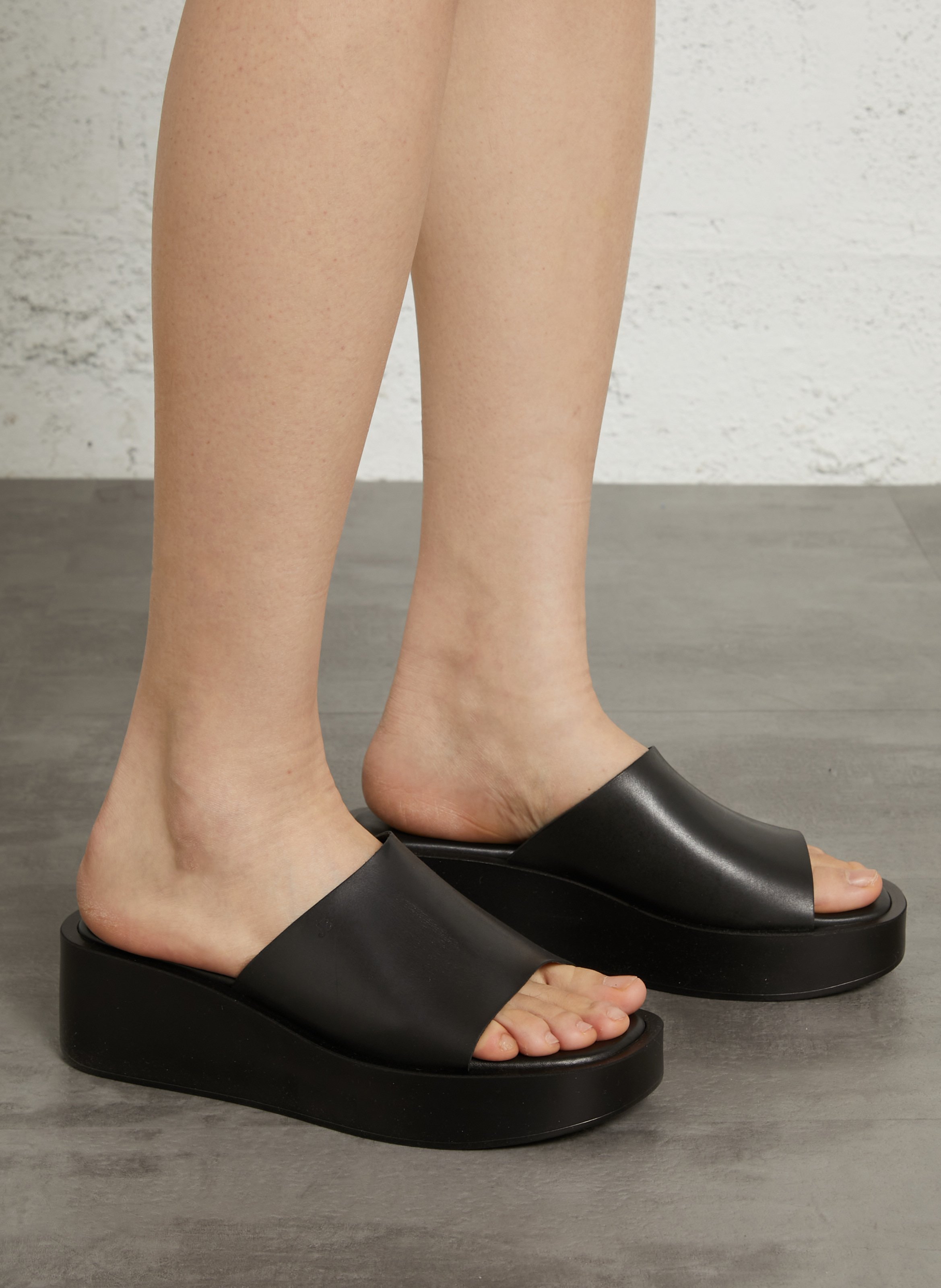 Leren sandalen met plateauzolen JB MARTIN Zwart