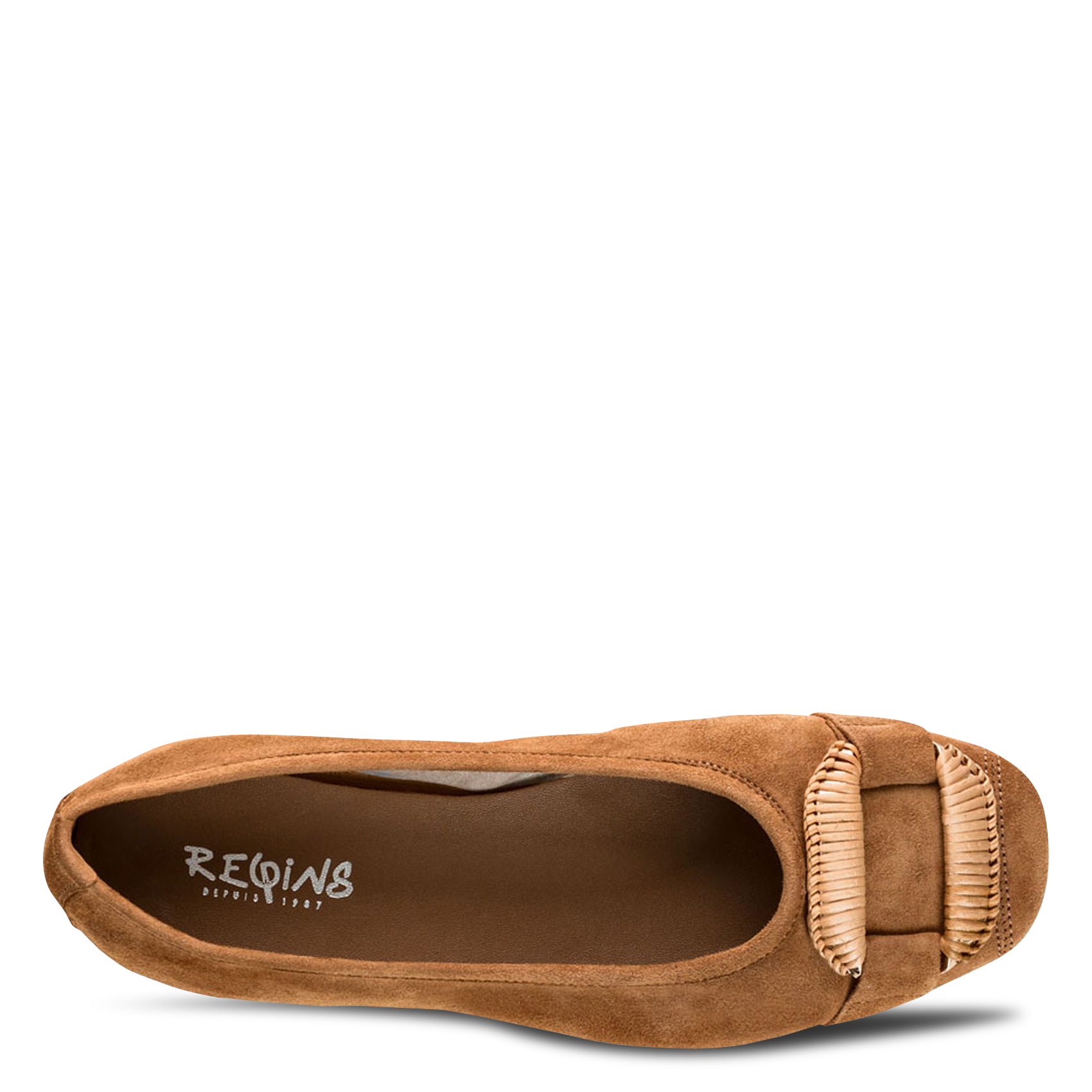 Ballerines en cuir velours REQINS Marron