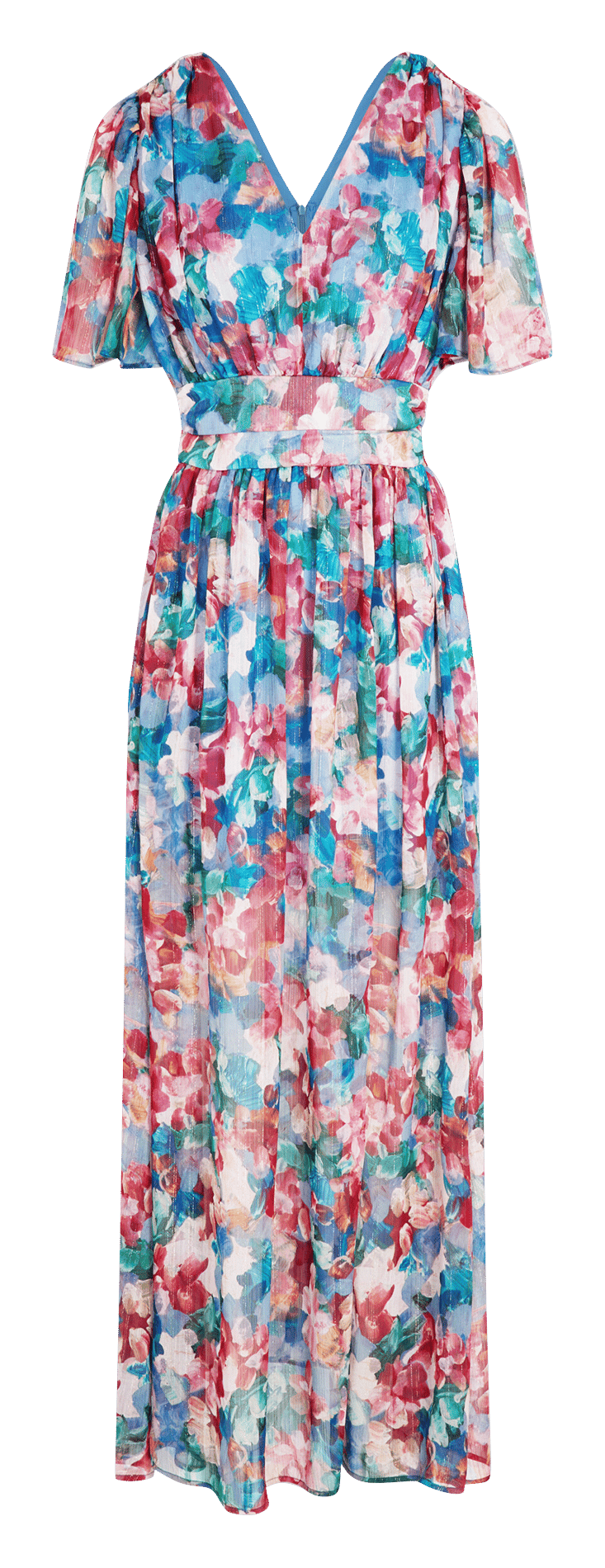 Robe longue imprimée col v MORGAN Multicolore
