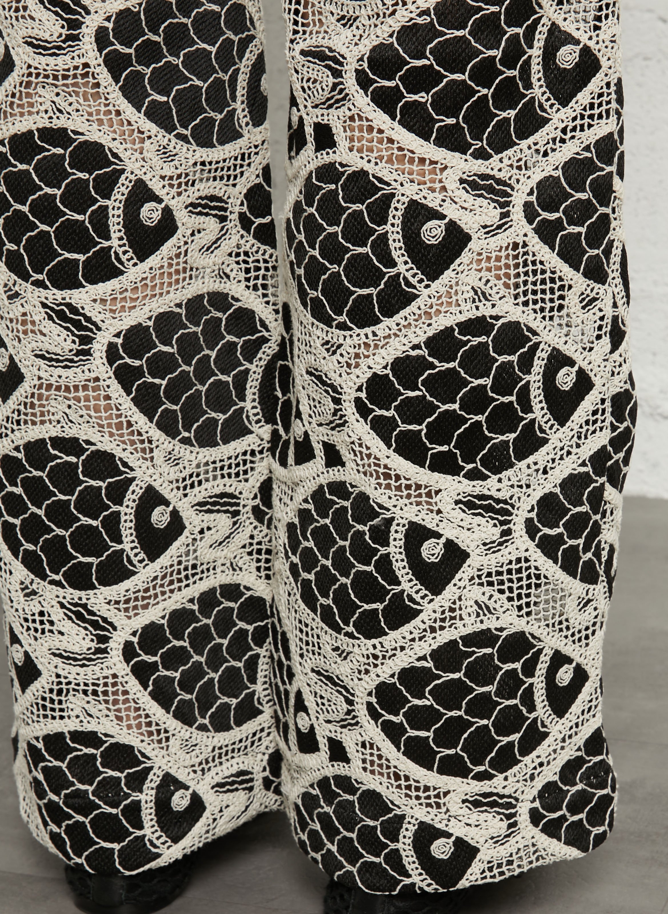 Wijde broek met kant FABIENNE CHAPOT Zwart