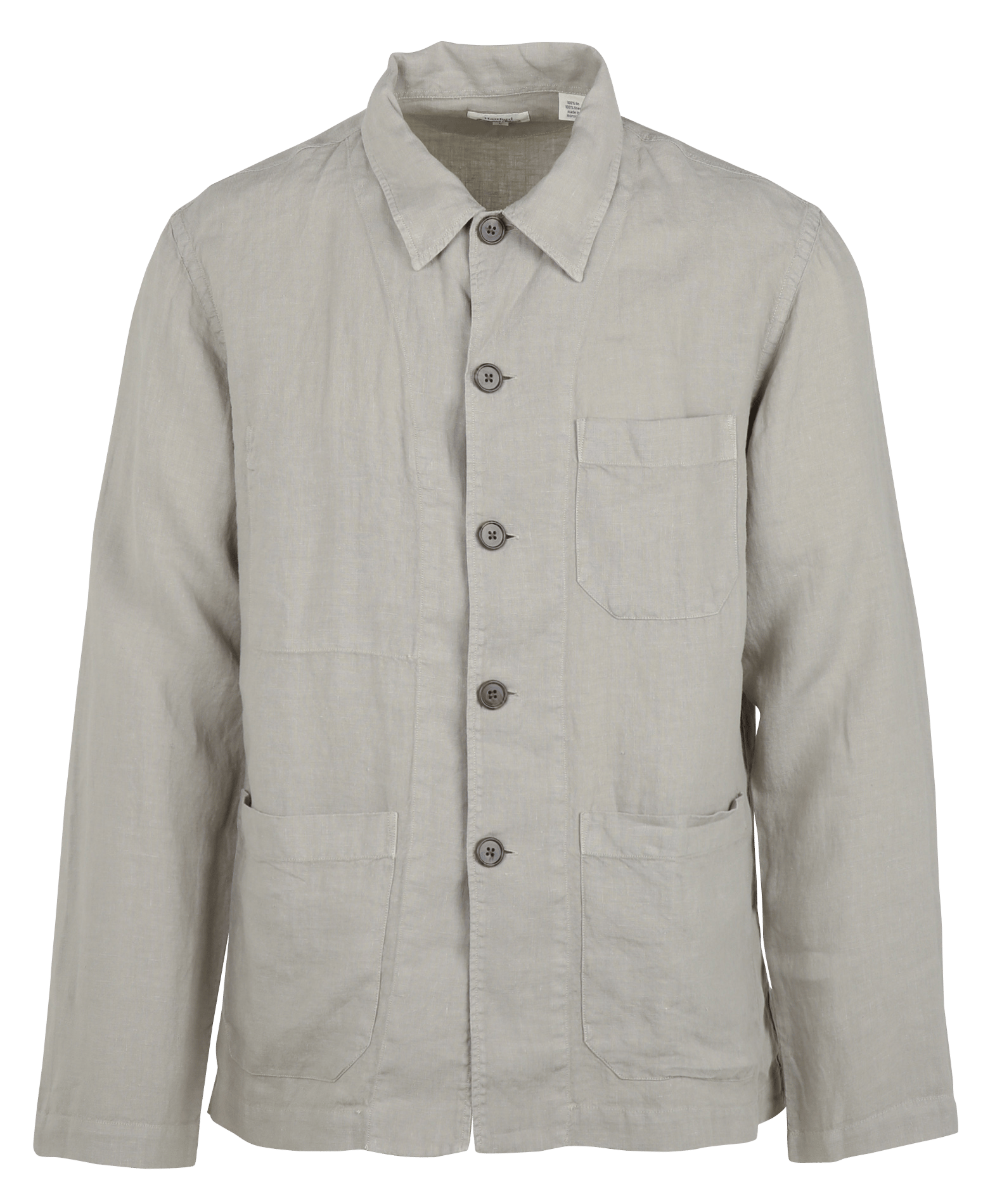 Linnen overhemd met klassieke kraag HARTFORD Beige