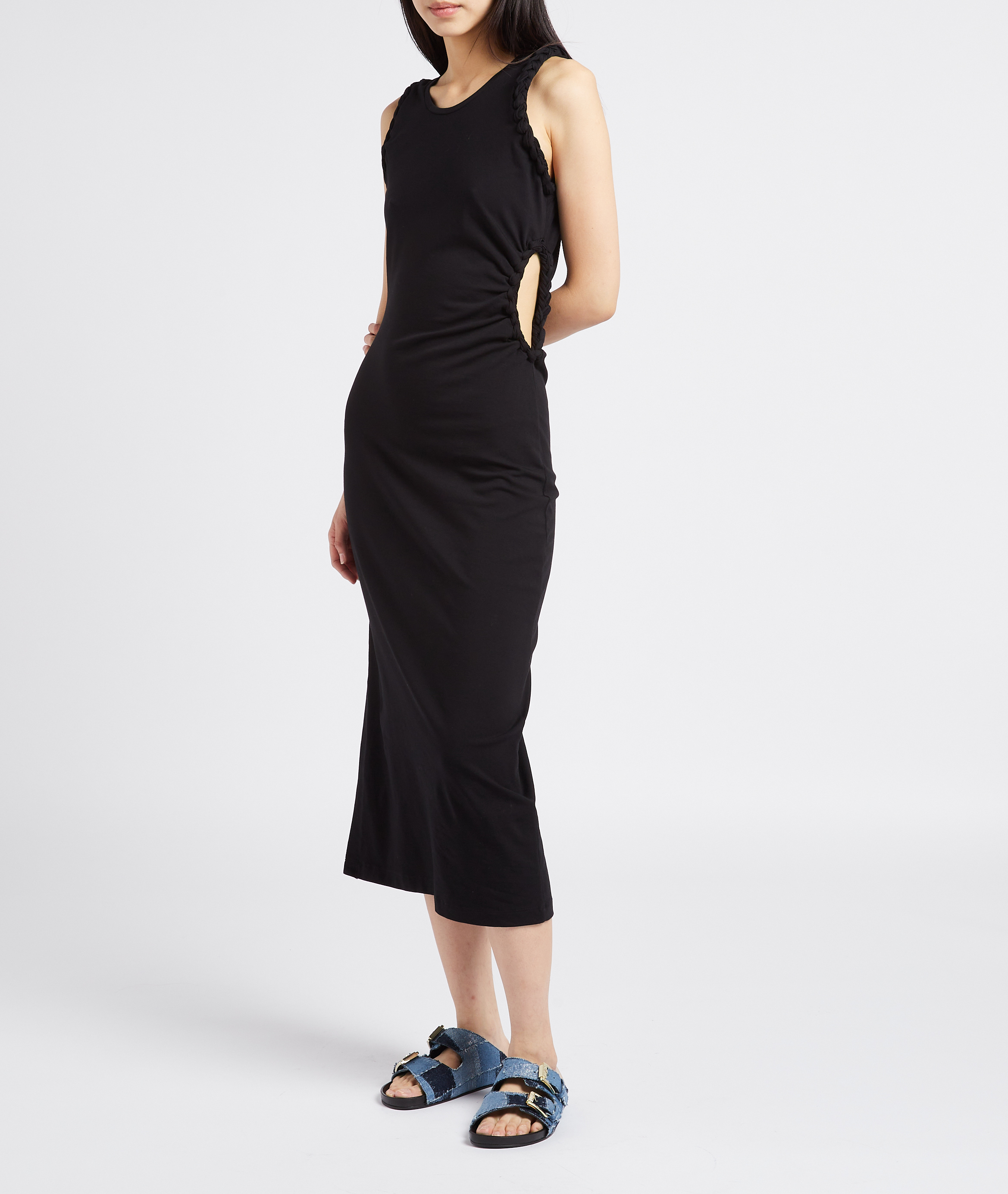 Long cotton-blend braided dress IRO Black