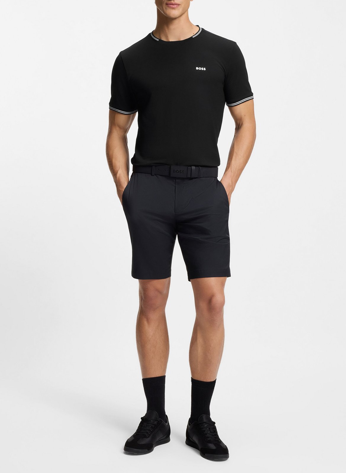 Basic cotton-mix T-shirt BOSS Black