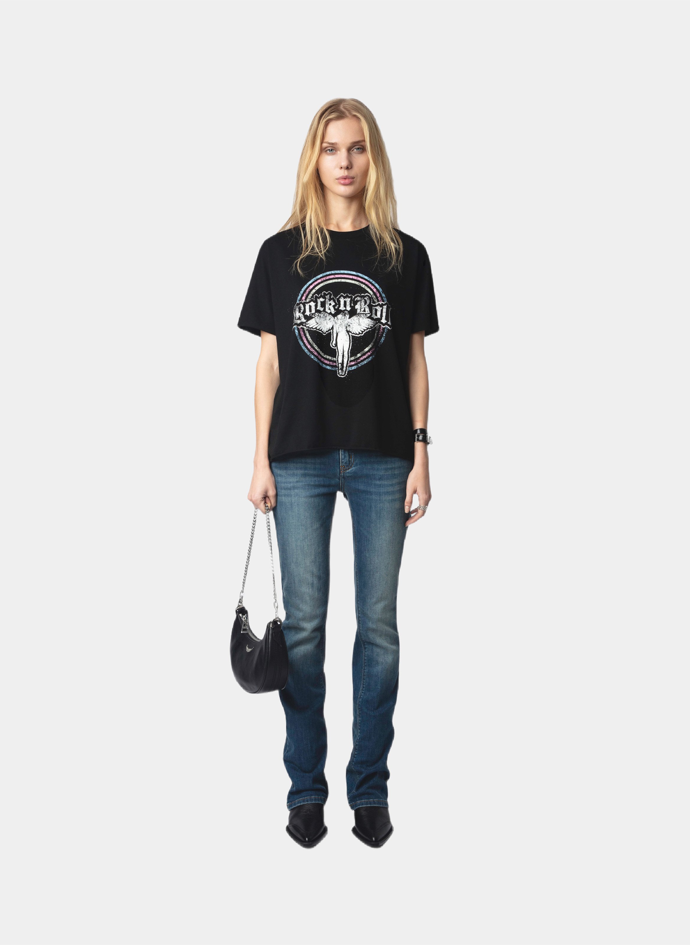 Tee-shirt imprimé en coton bio ZADIG&VOLTAIRE Noir