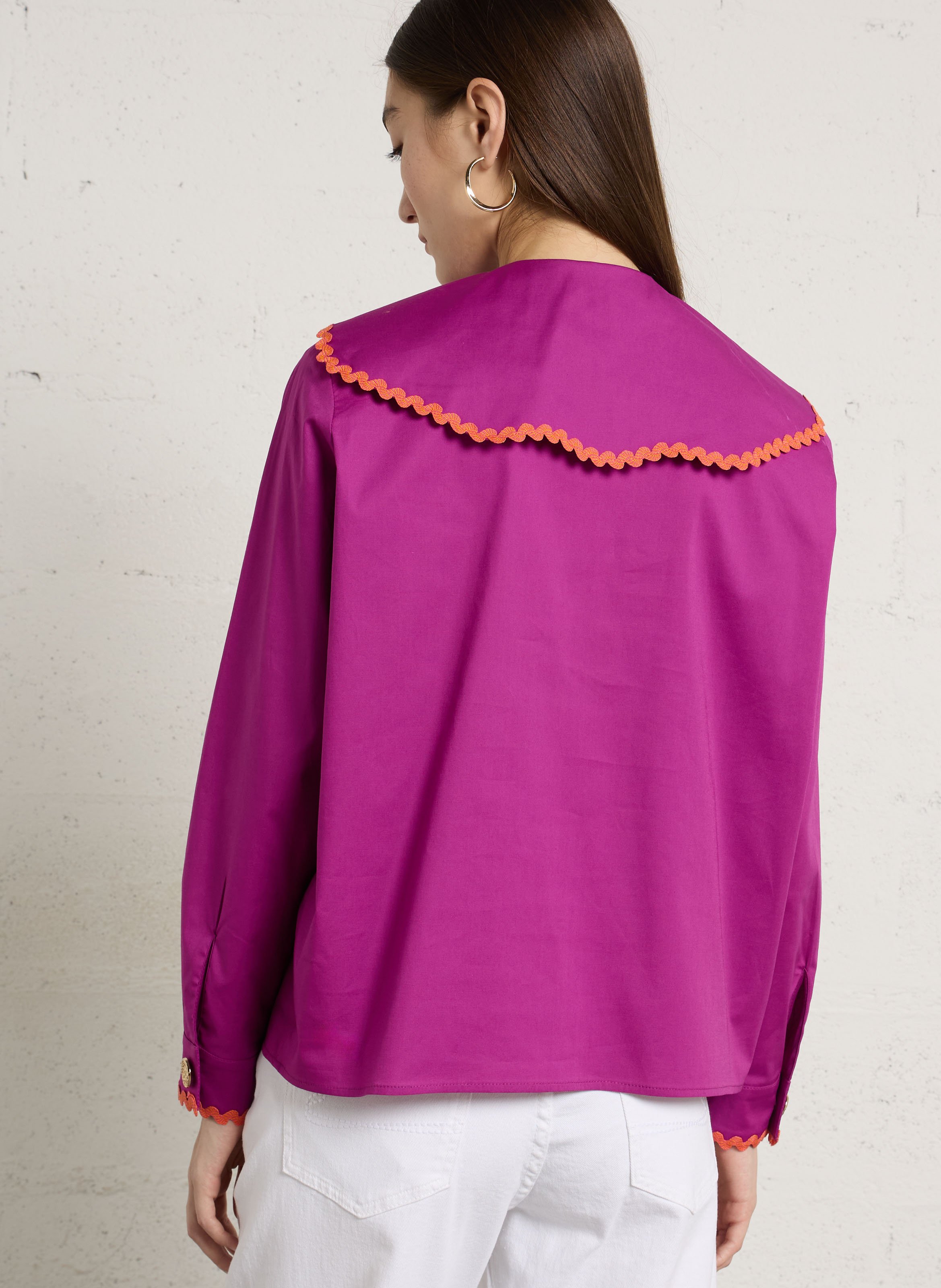 Capri plain oversized shirt ELISE CHALMIN Purple
