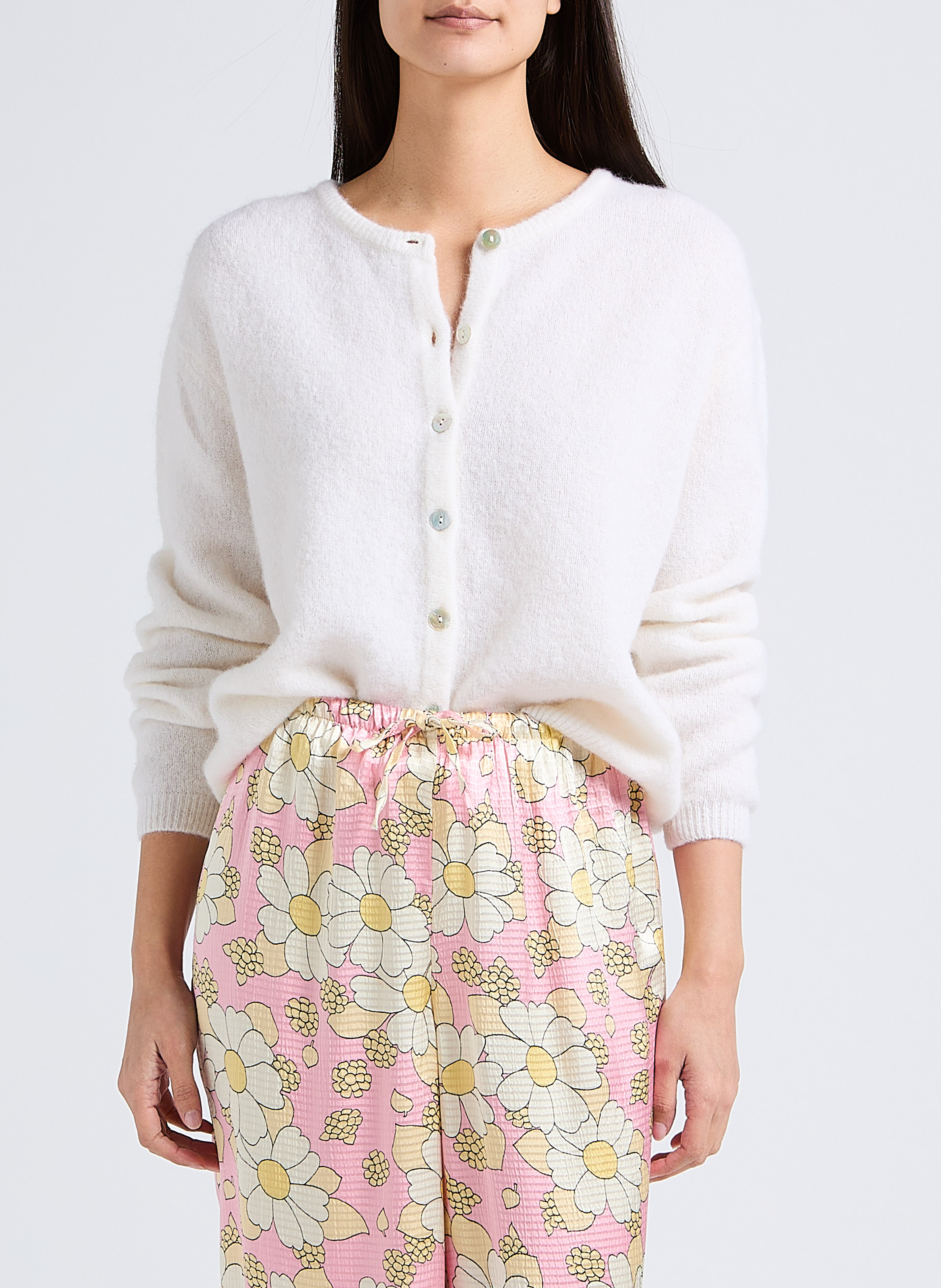 Round-neck wool-blend cardigan AMERICAN VINTAGE
