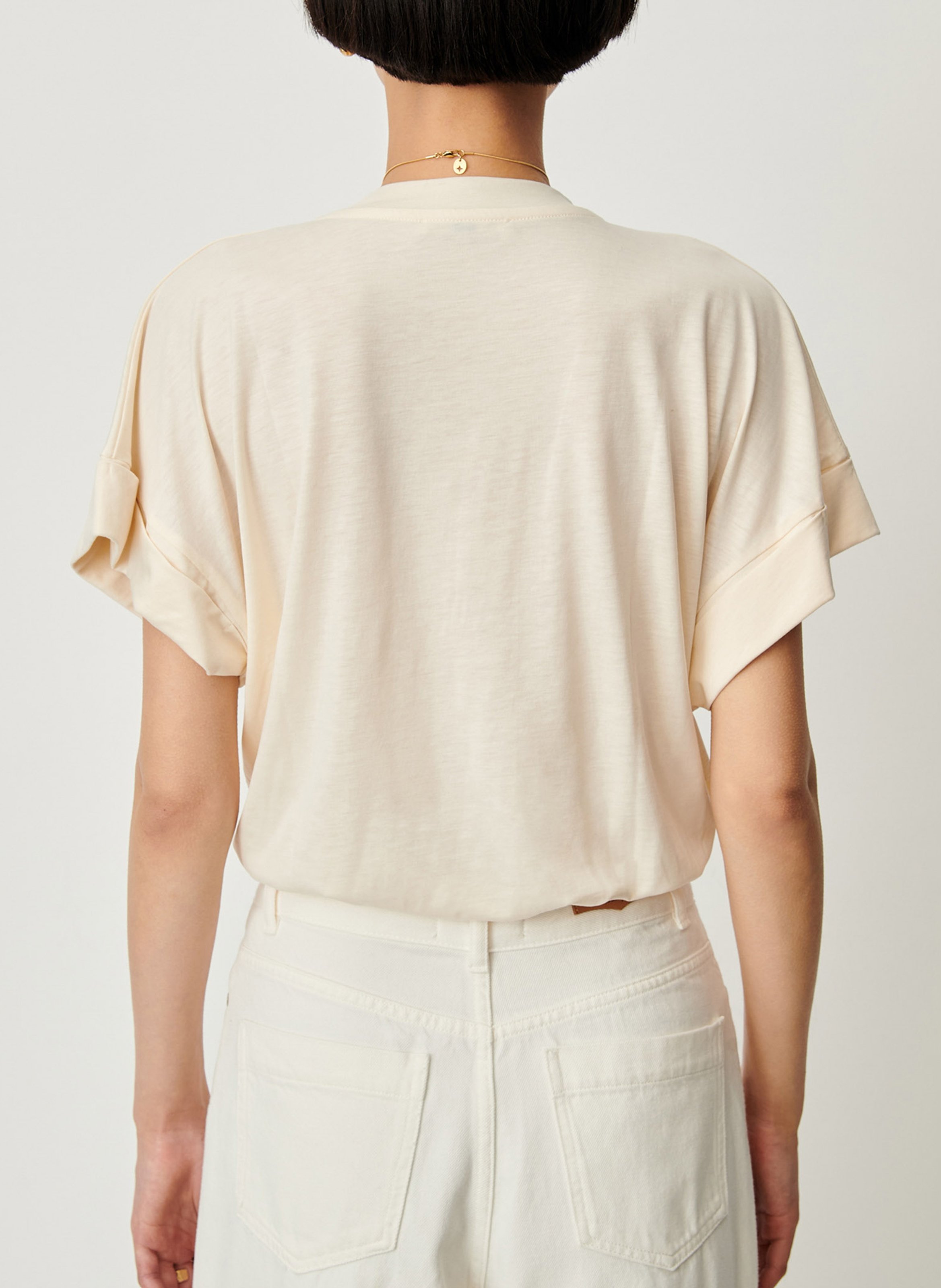 T-shirt met ronde hals SESSUN Beige