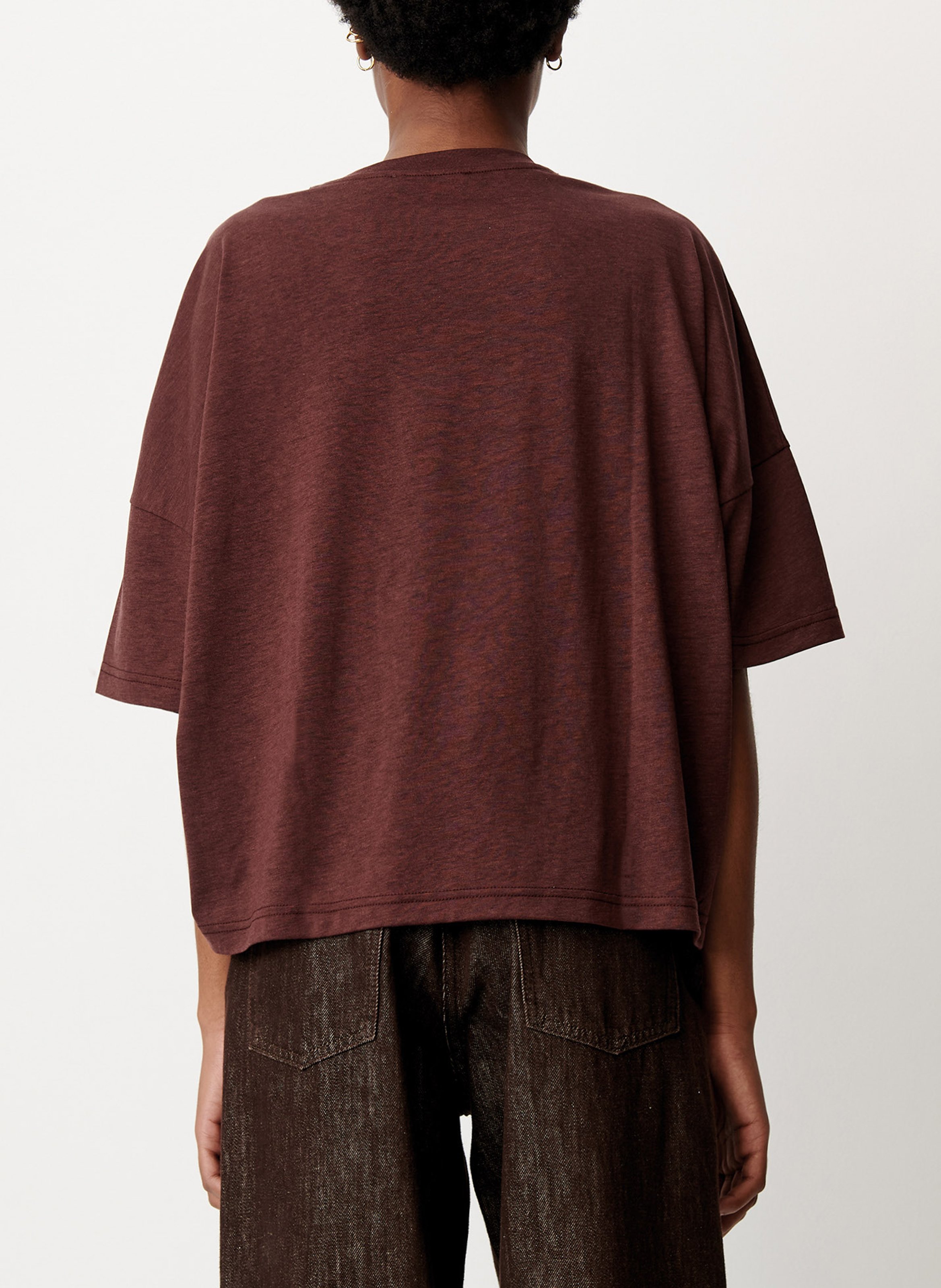 Round-neck oversized T-shirt | Brown SESSUN Women