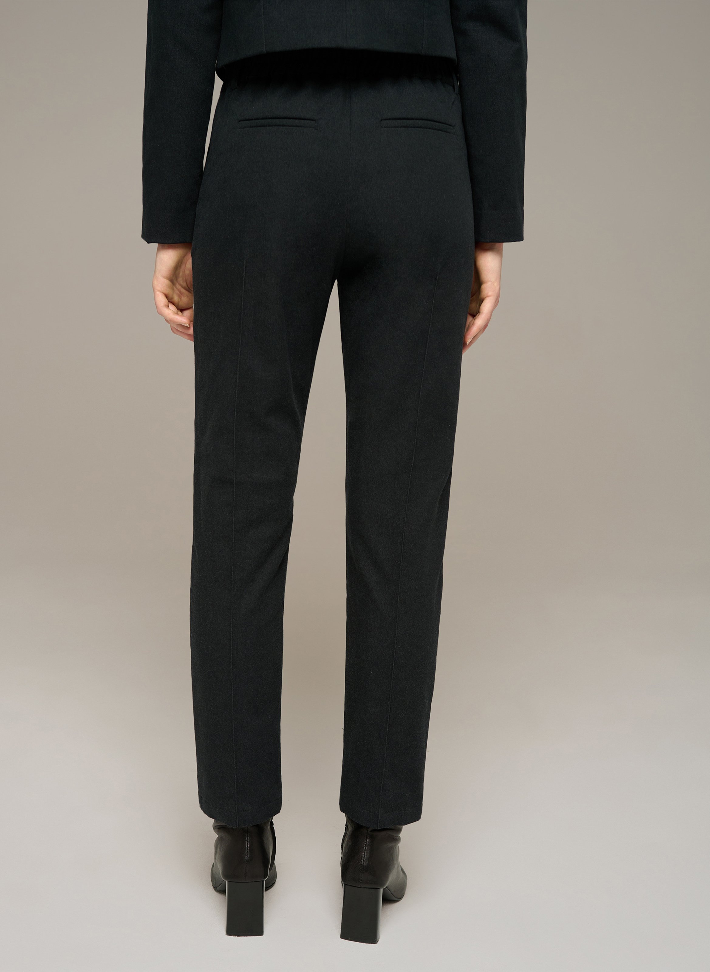 Straight-leg cotton-blend pants COTELAC Black