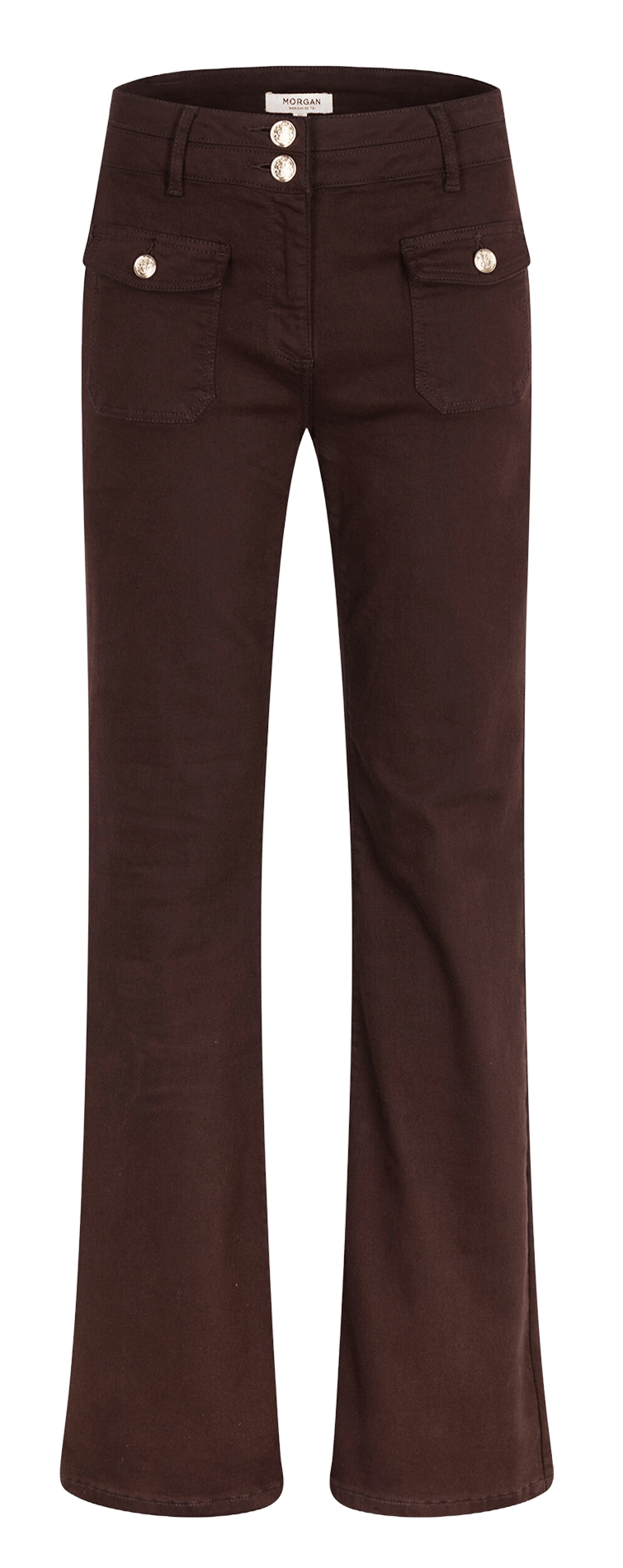 Straight-leg cotton-blend pants MORGAN Brown