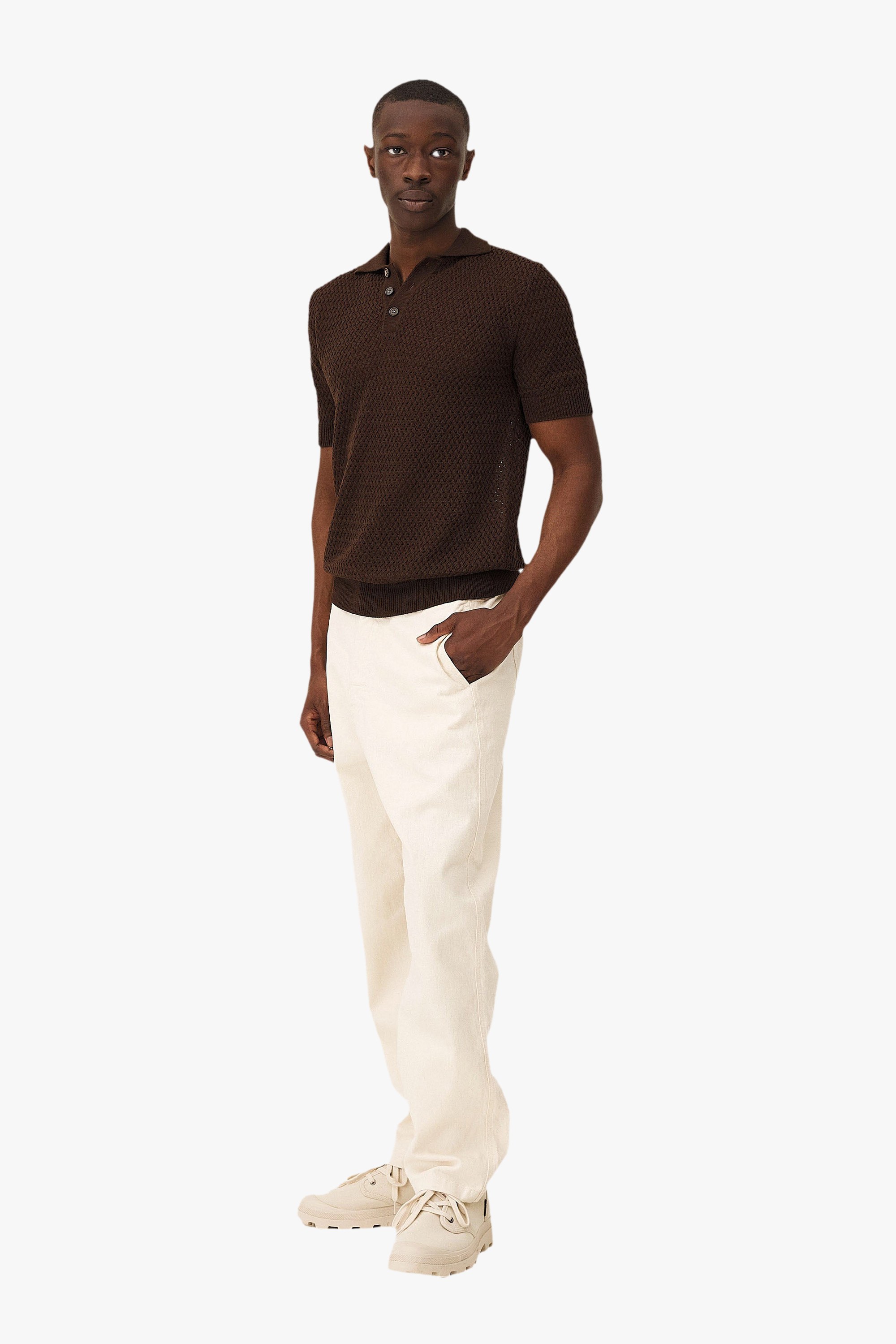 Short-sleeve Haring polo Noyoco Brown