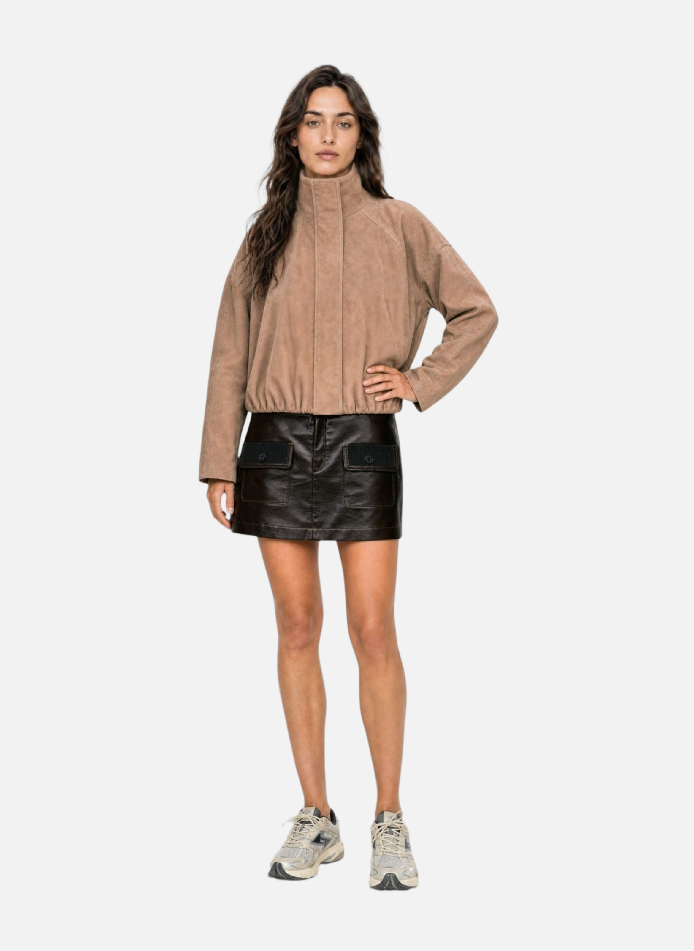 Suede leather jacket THE KOOPLES Beige