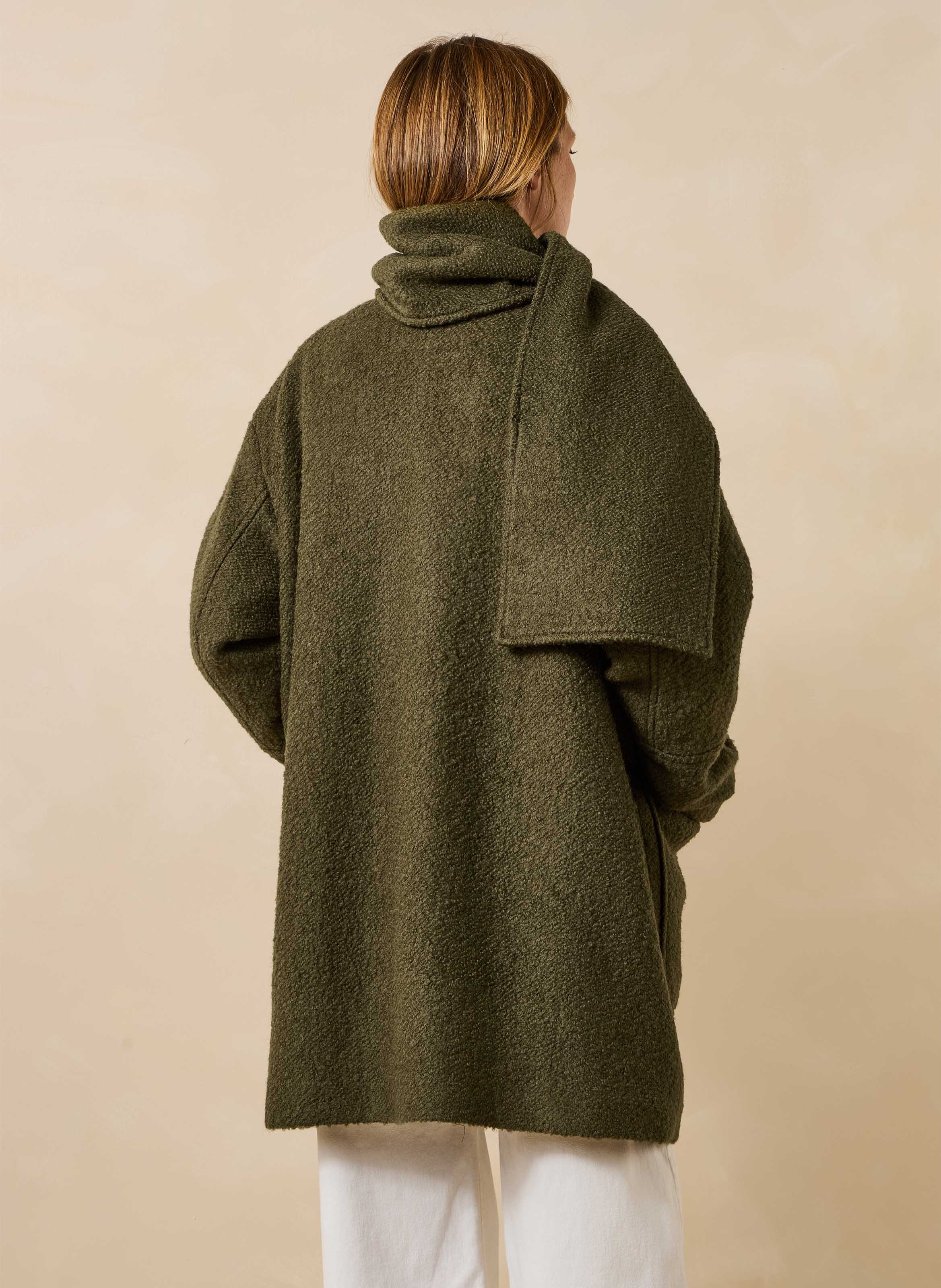 Oversized coat in recycled wool blend LA FEE MARABOUTEE Khaki