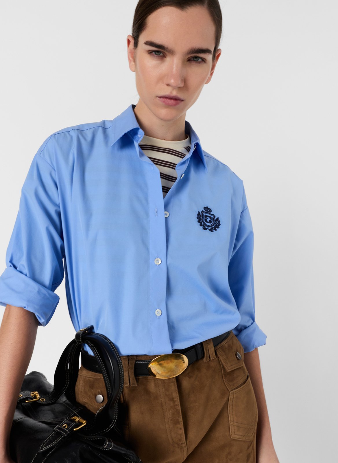 Blouse met klassieke kraag GERARD DAREL Blauw