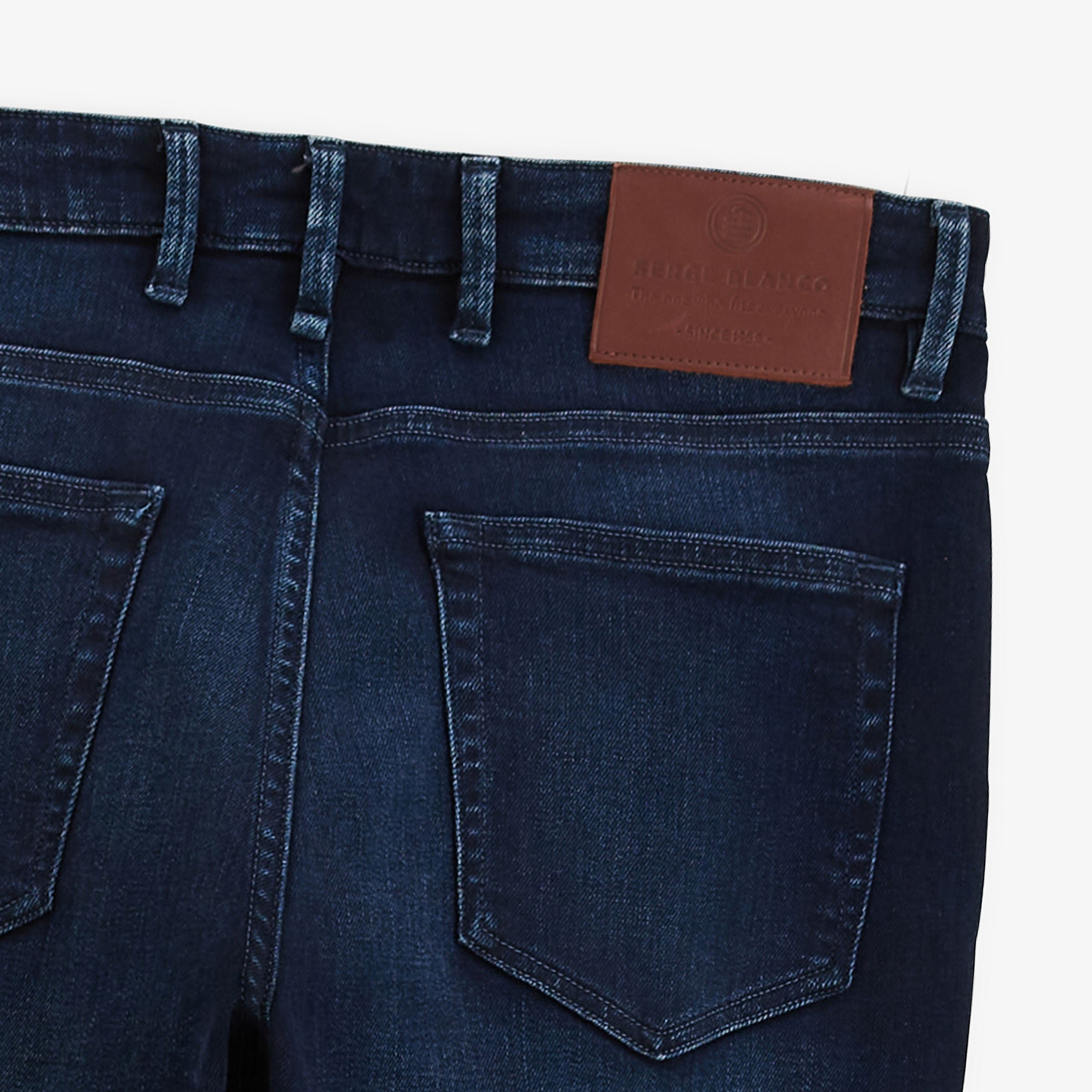 Slim 325 stretch denim jeans in dark washed blue powertwist SERGE BLANCO Blue