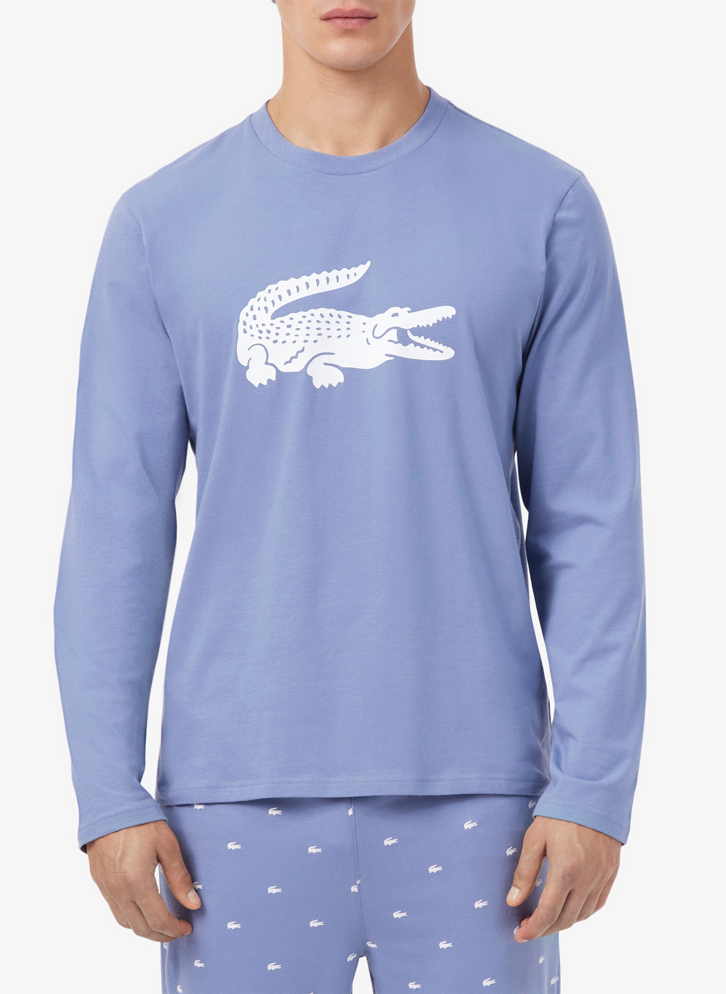Zweiteiliger Pyjama aus Baumwoll-Mix LACOSTE Grau