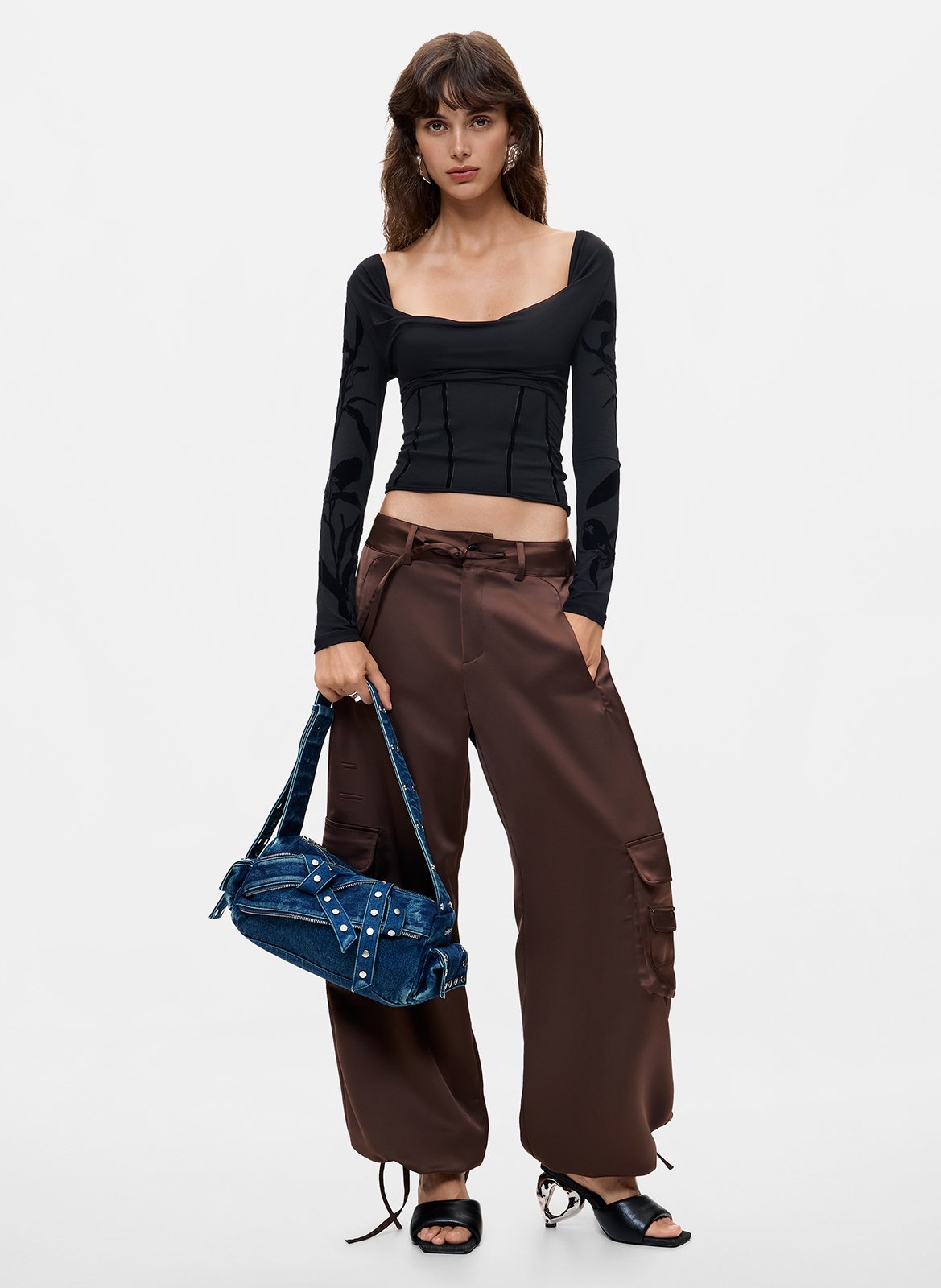 Sac porté épaule en denim de coton DESIGUAL Bleu