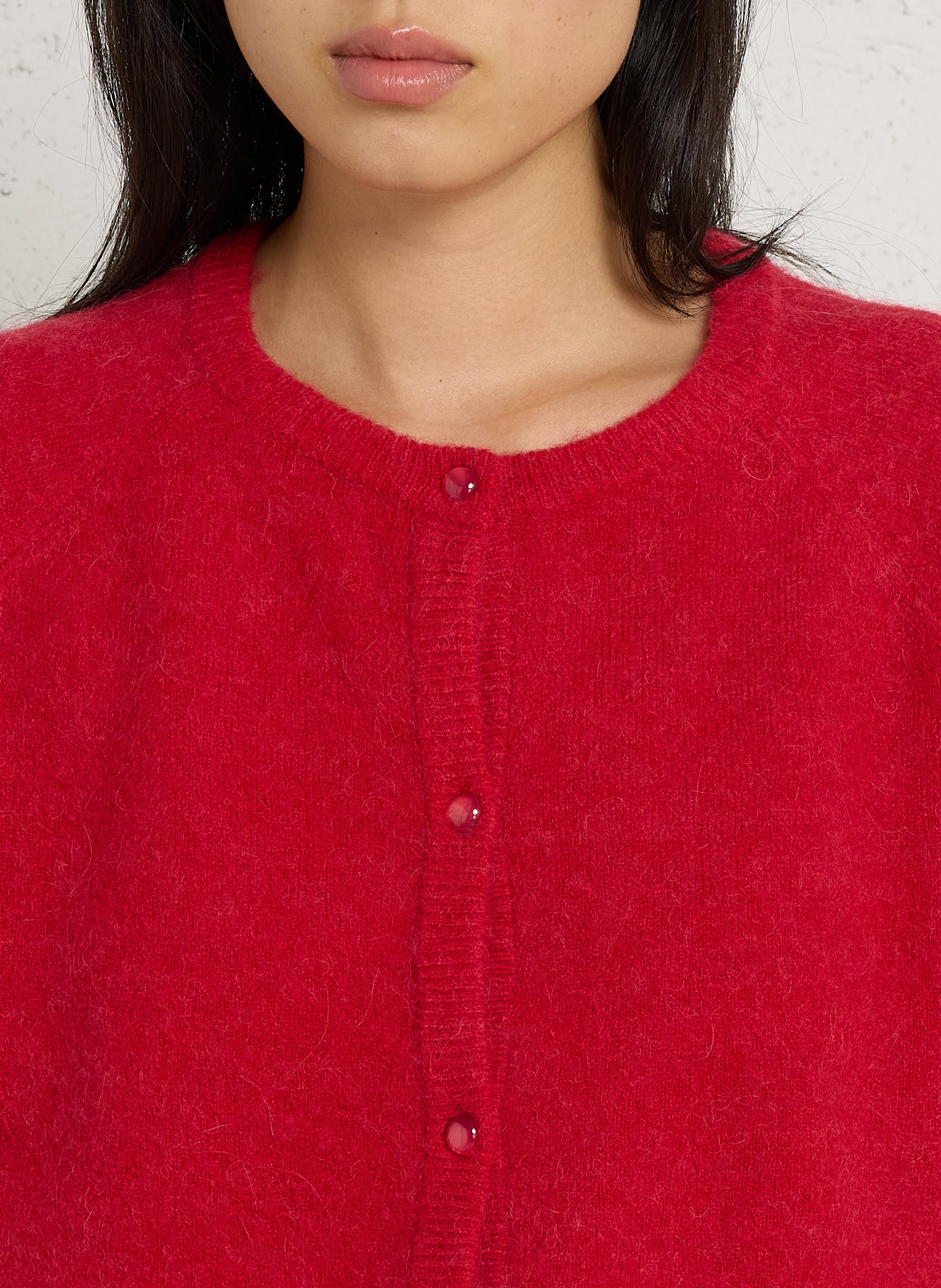 Korte knoopsluiting vest met lange mouwen LEON & HARPER Rood