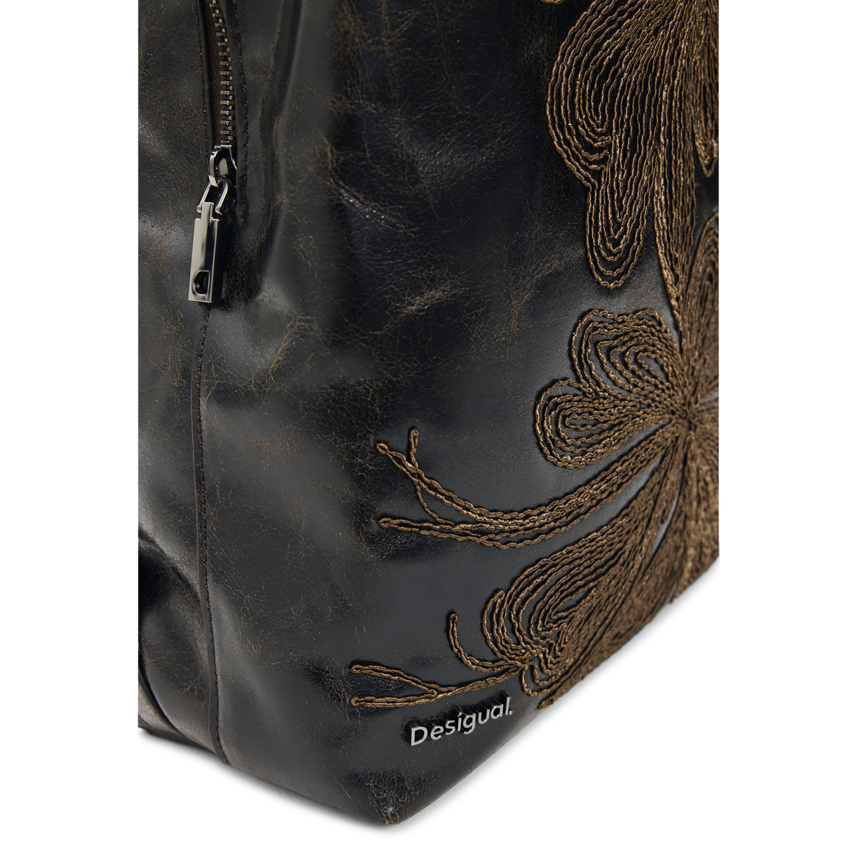 Sac à dos brodé DESIGUAL Marron