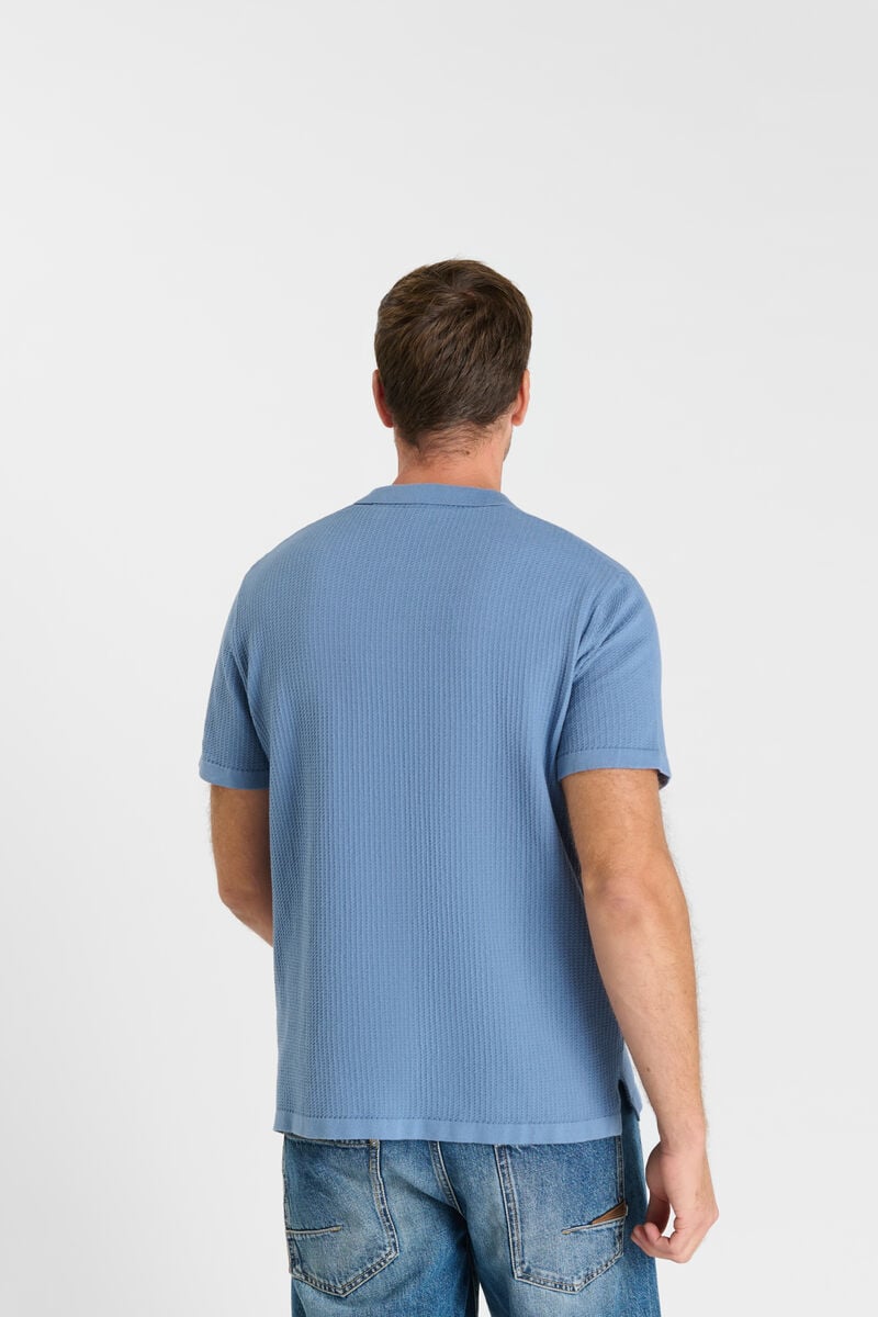 Button-Down Shirt Collar Polo LE TEMPS DES CERISES Blue