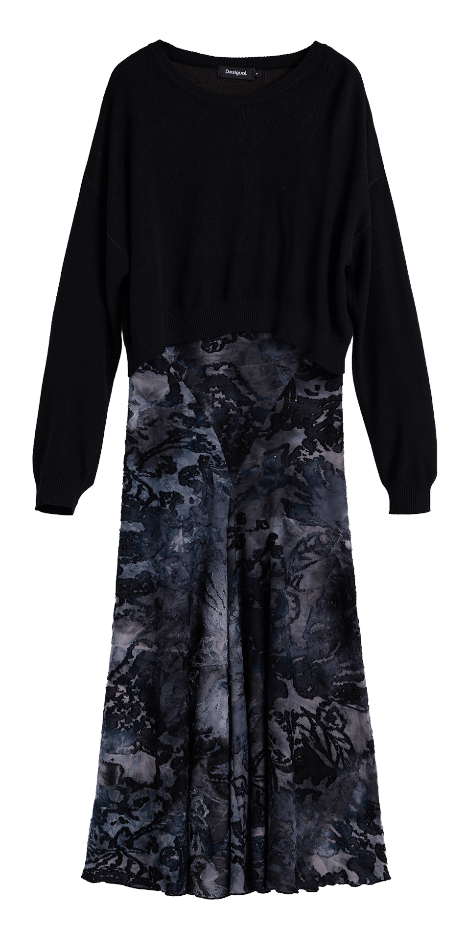 Long printed dress with sweater DESIGUAL Blue