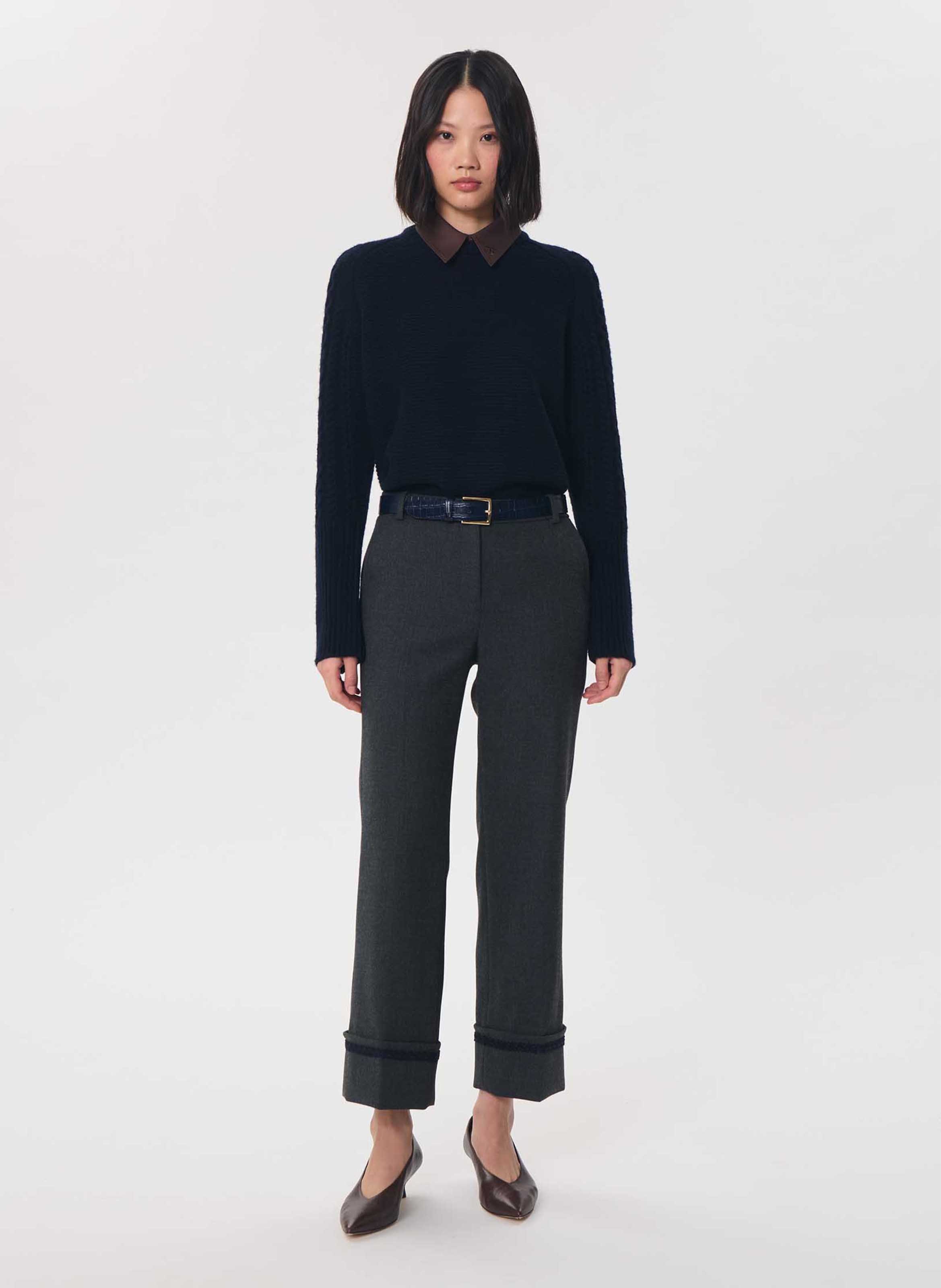 Plain straight trousers TARA JARMON Grey