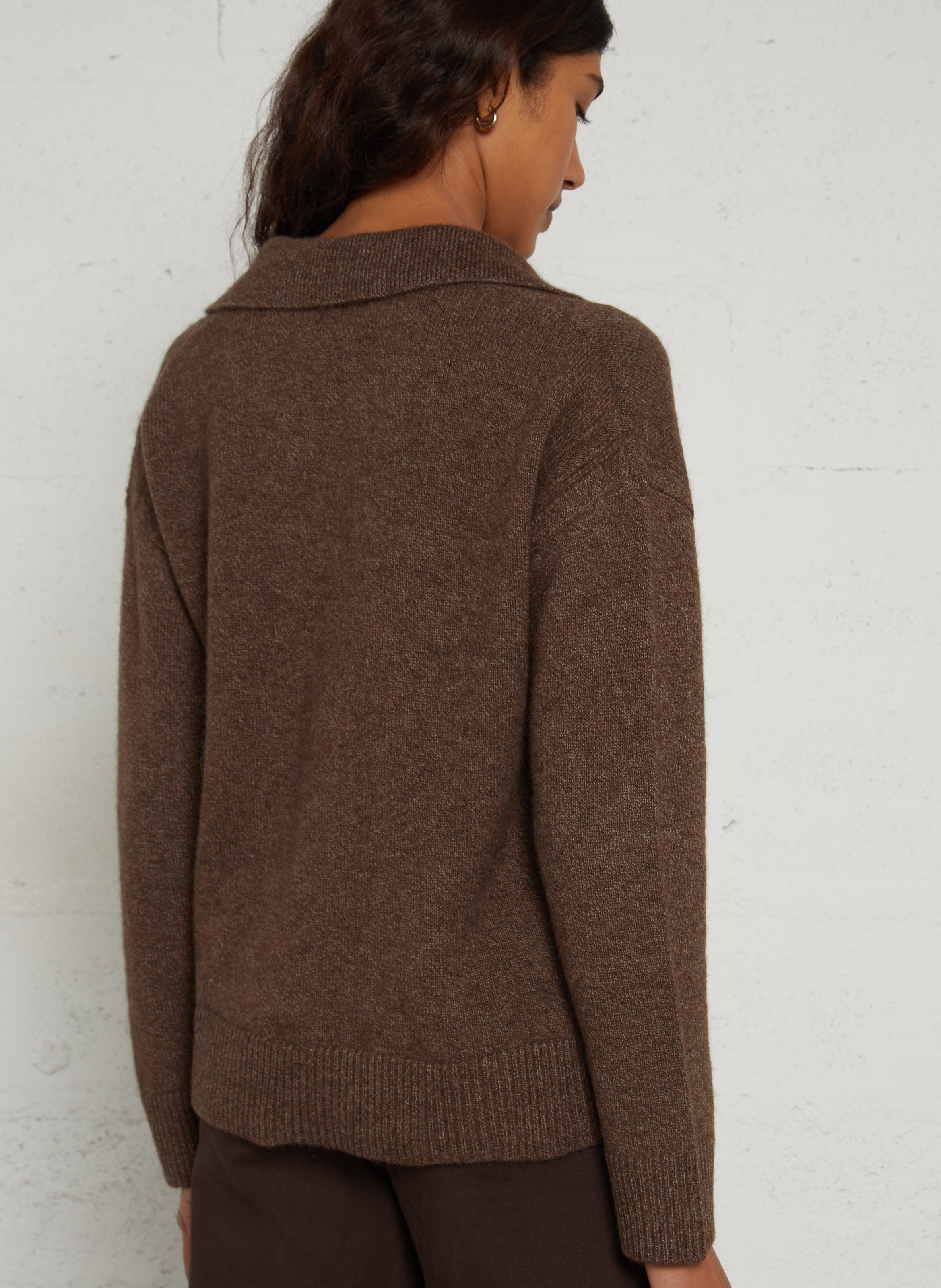 Pull droit col v en laine MAISON 123 Gris