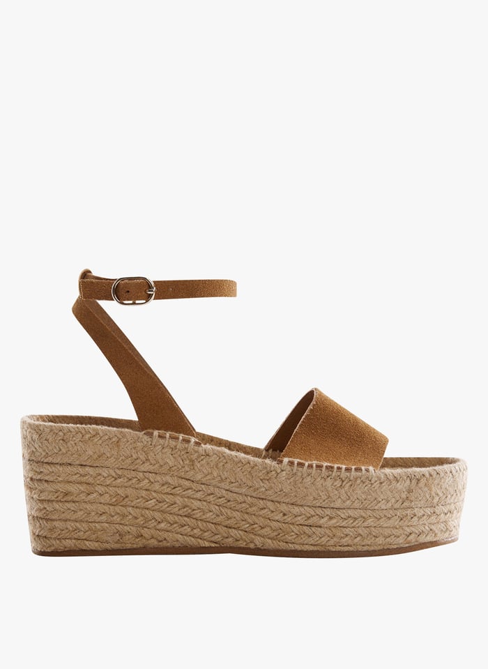 Brown Leather wedge sandals