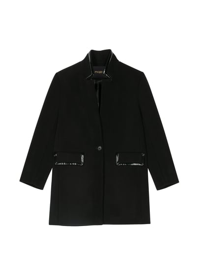 Maje black sale wool coat