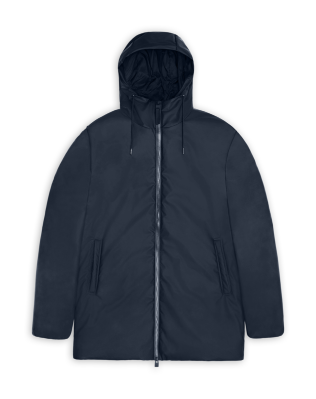 Imperméable col montant droit à capuche RAINS Bleu