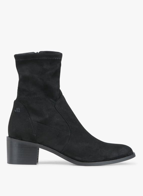 Velvet Effect Leather Ankle Boots Toile Suede Stretch Noir Jb Martin Women 8961 51 TOILE SUEDE STRETCH NOIR Place des Tendances