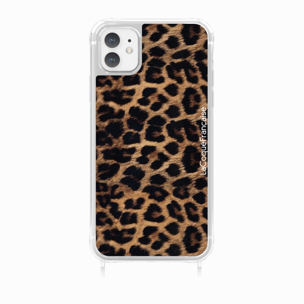 Leopard phone case with rings for iPhone 11 LA COQUE FRANCAISE Brown